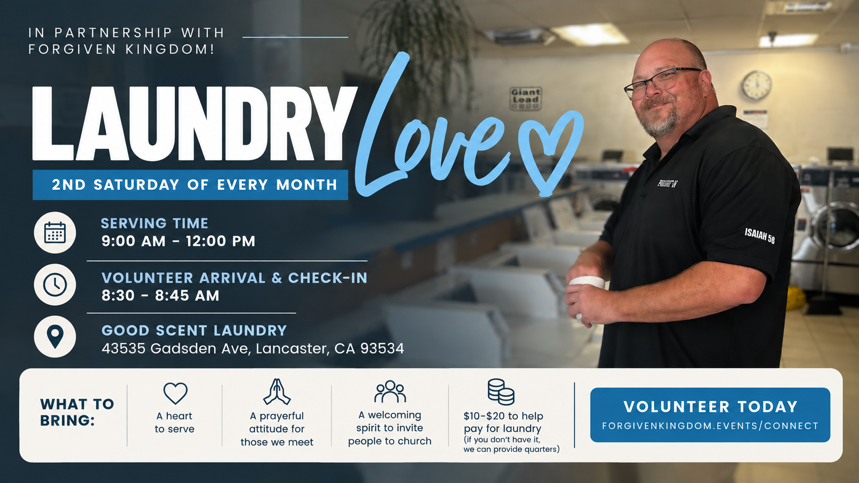 Serve at Laundry Love with Forgiven Kingdom