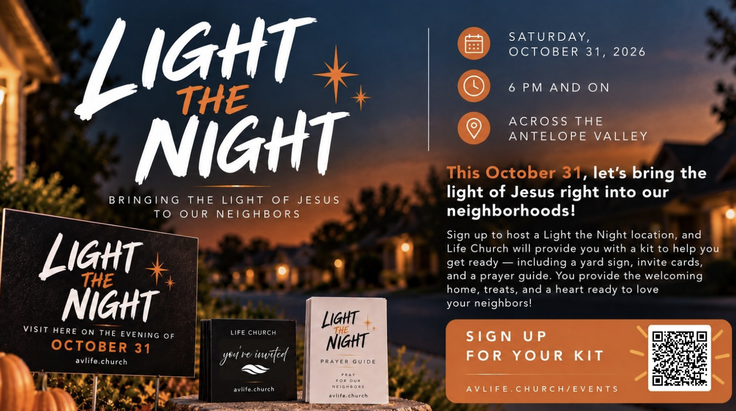Light the Night (off campus through the AV)