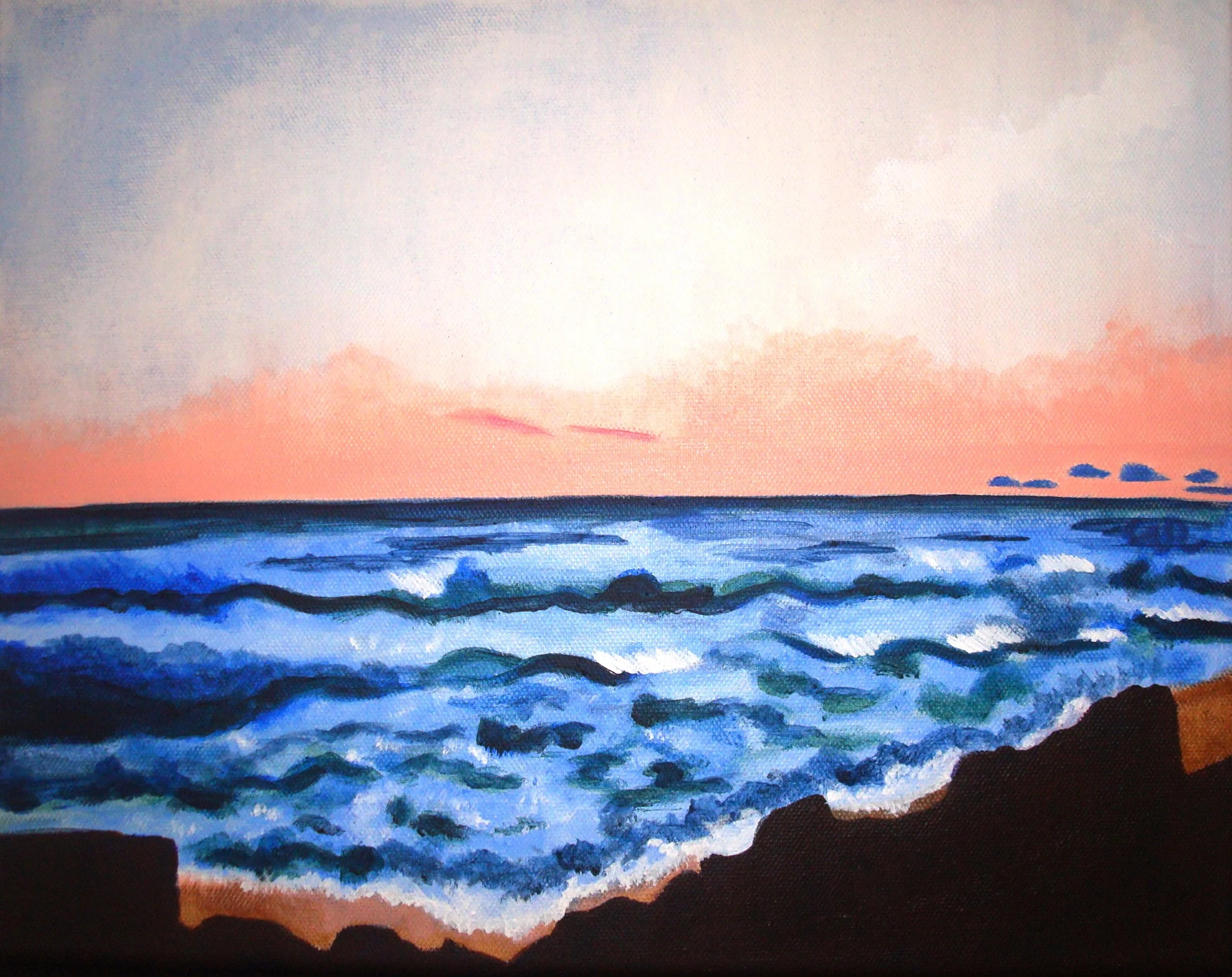 Sunset at Germaine's Beach Art Print by Champagne Reid