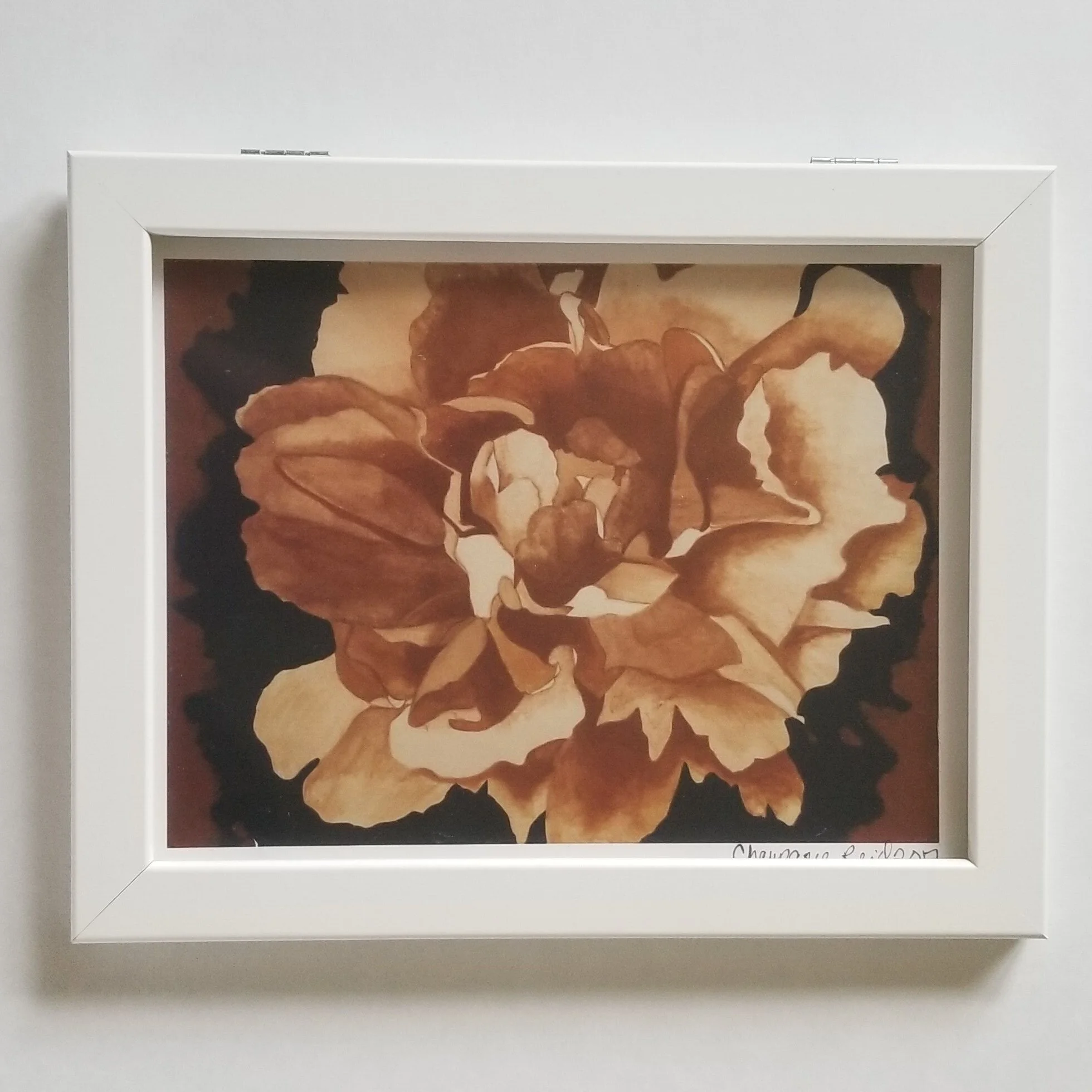 Bronze and Copper Peony Floral Art Print