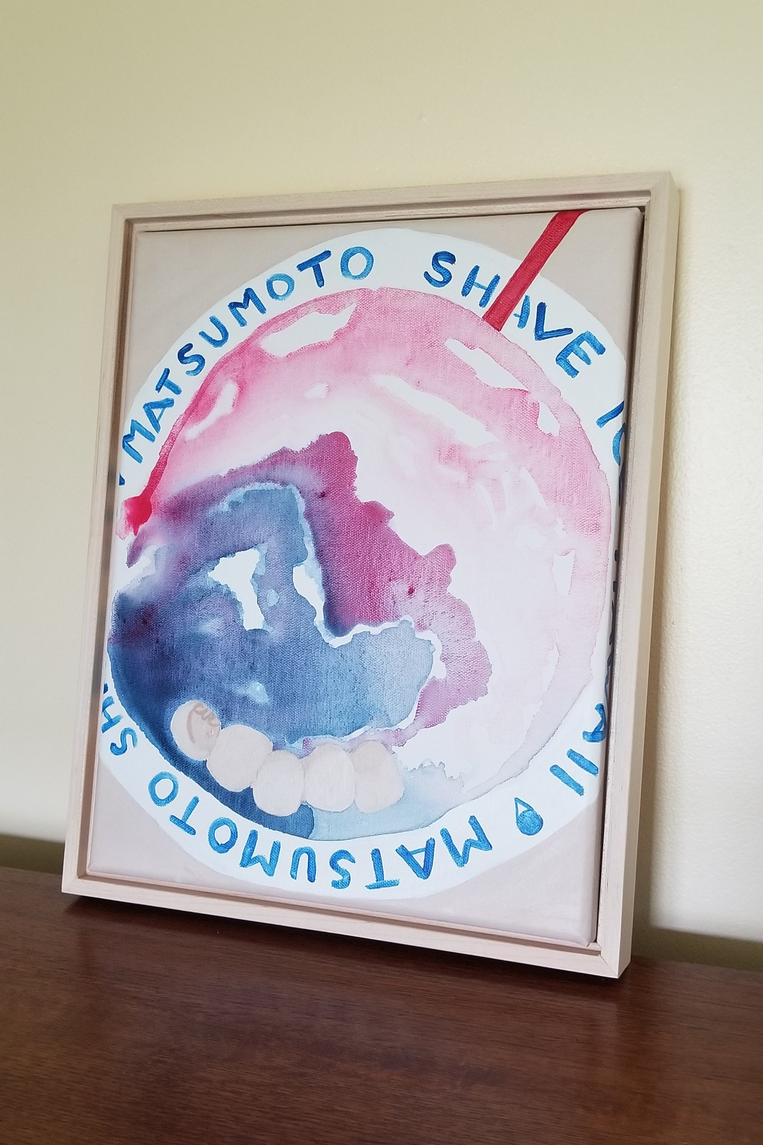 Watermelon Raspberry Shave Ice Framed Painting