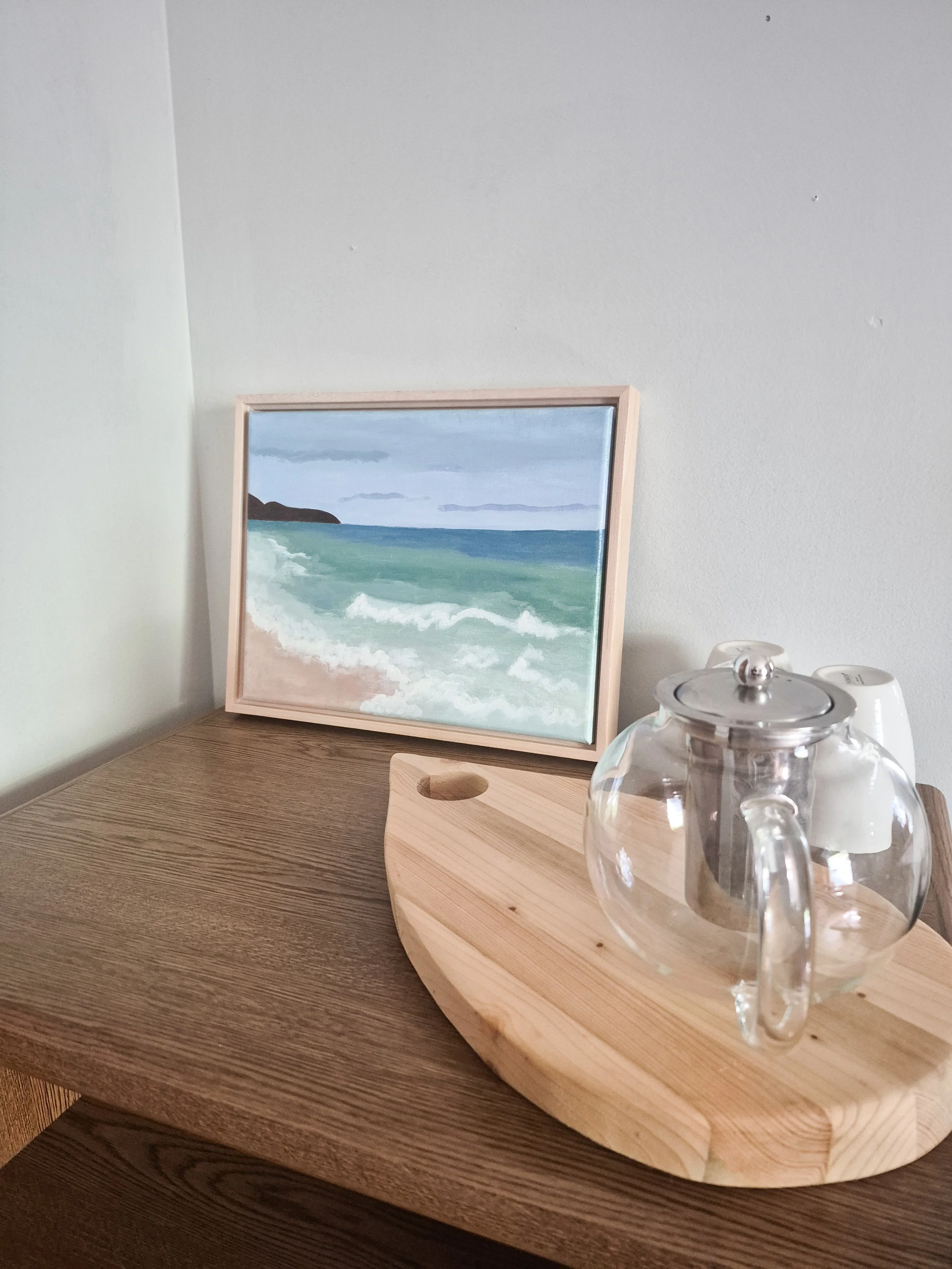 Nalo Beach IV Painting Styled with Cutting Board and Tea Set.jpg