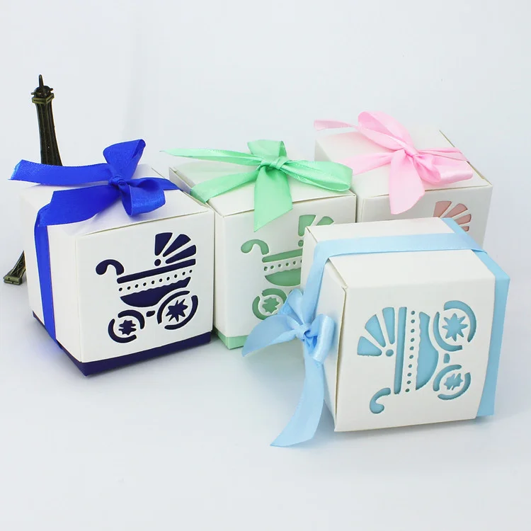 Baby blue baby shower favor box