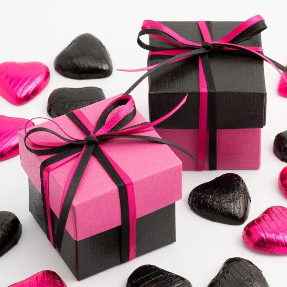 2x2 " Hot Pink favor box