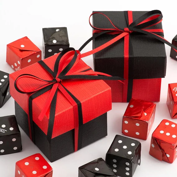 2x2 " Black and Red favor box