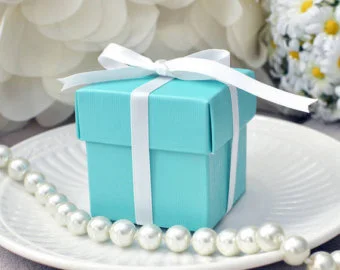 Aqua blue favor box