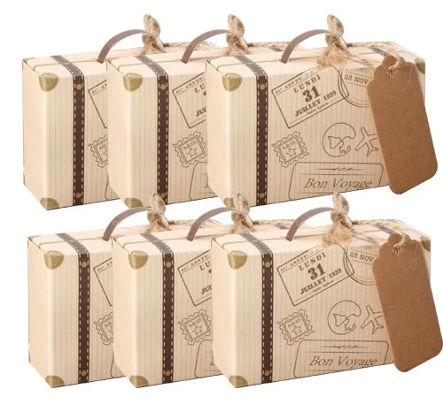 suitcase favor box with tag