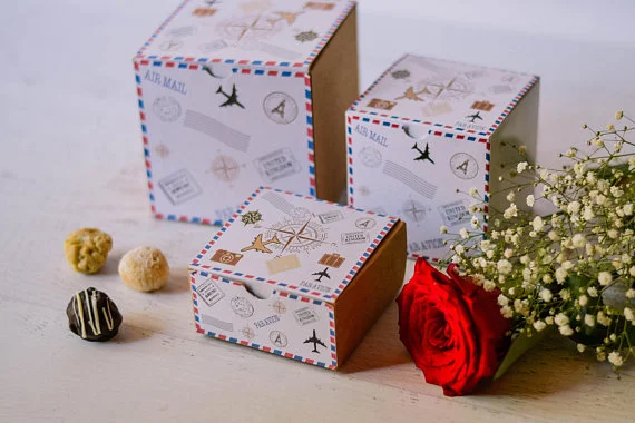 Destination wedding, Travel Themed Party, Vintage Favor Box
