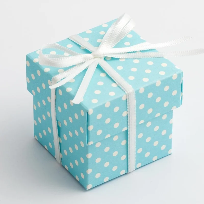 Blue polka Dot Favor Box