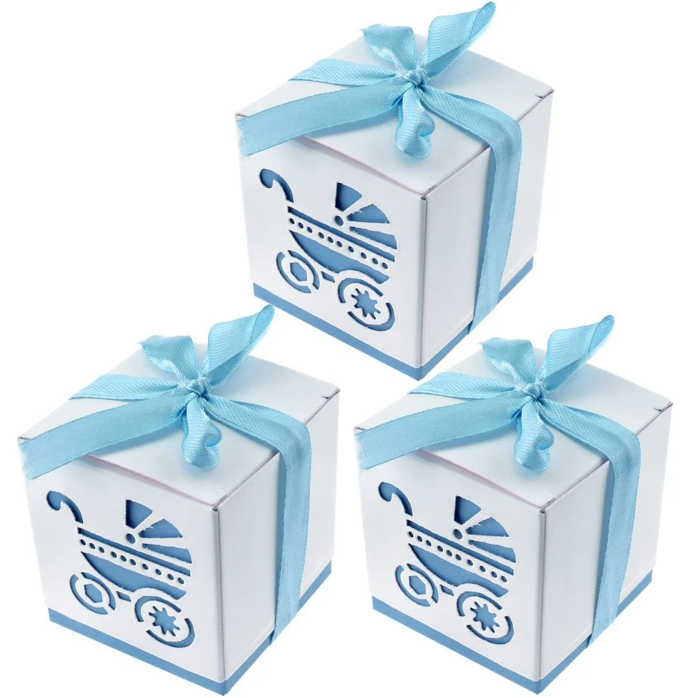 Light Blue Baby shower favor box