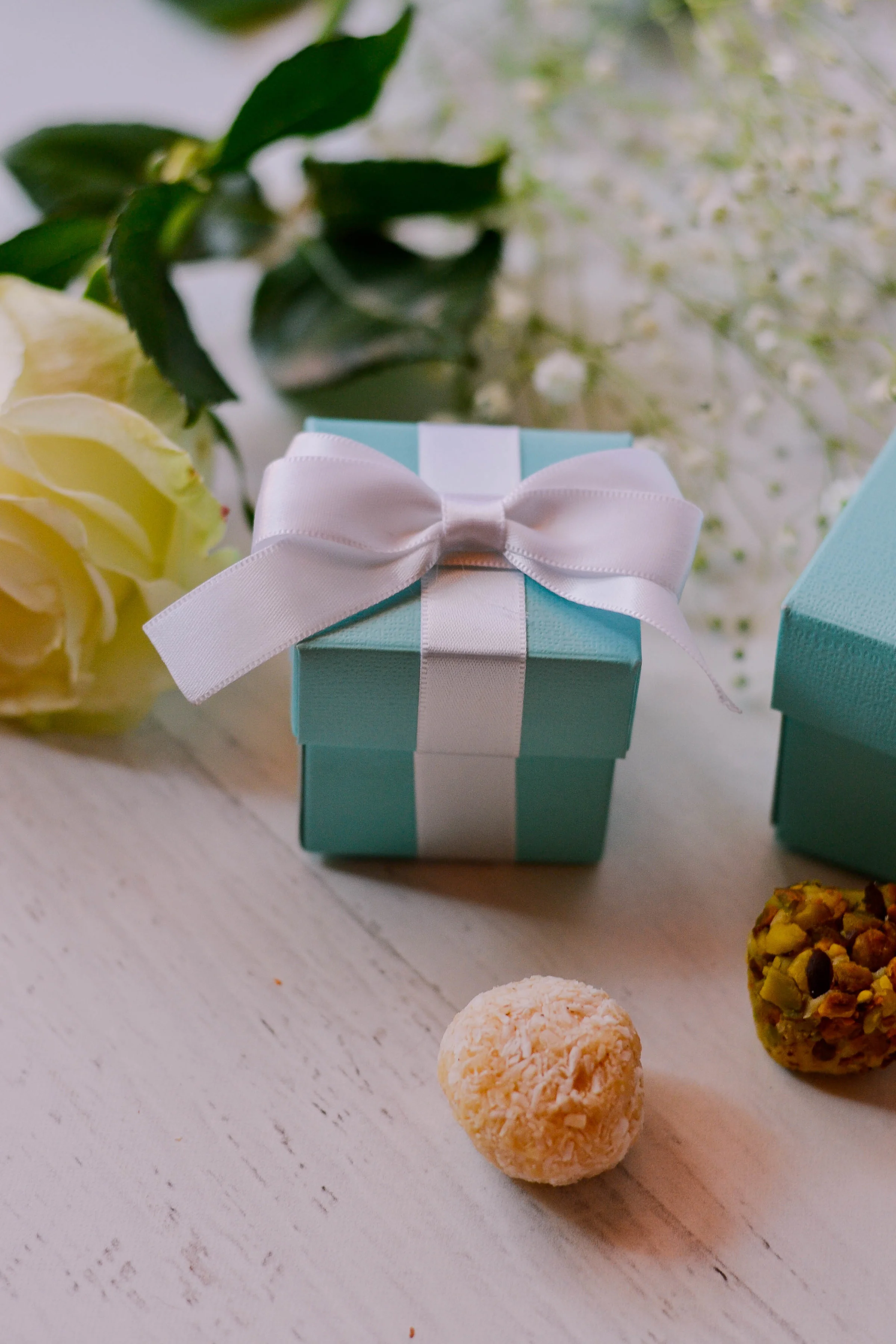 You and Co favor boxes robin egg blue