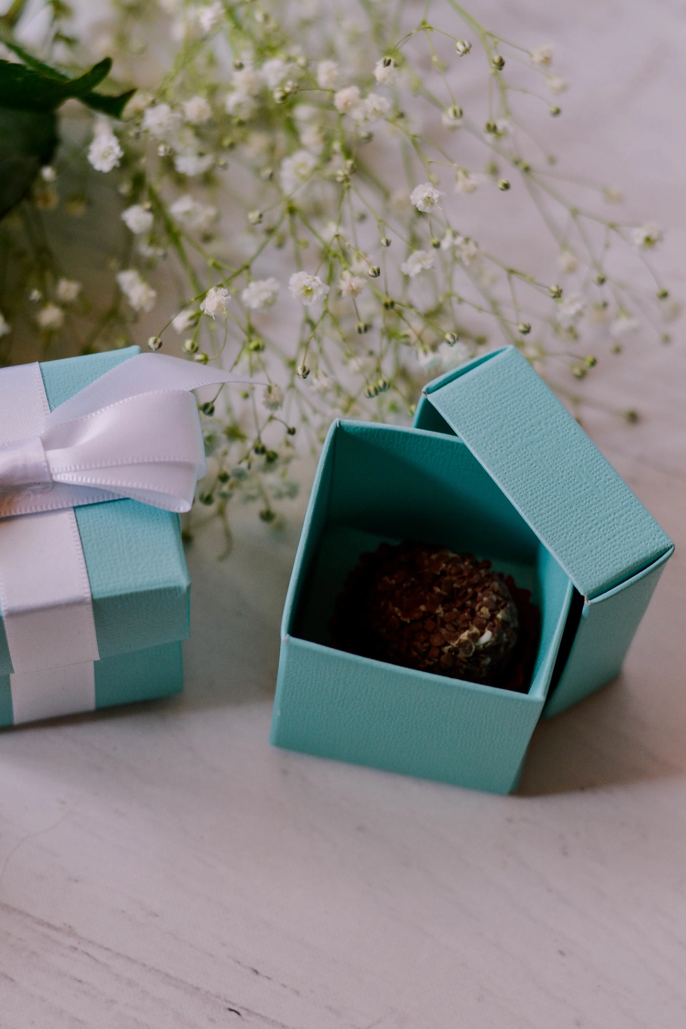 Robin's egg blue breakfast candy box