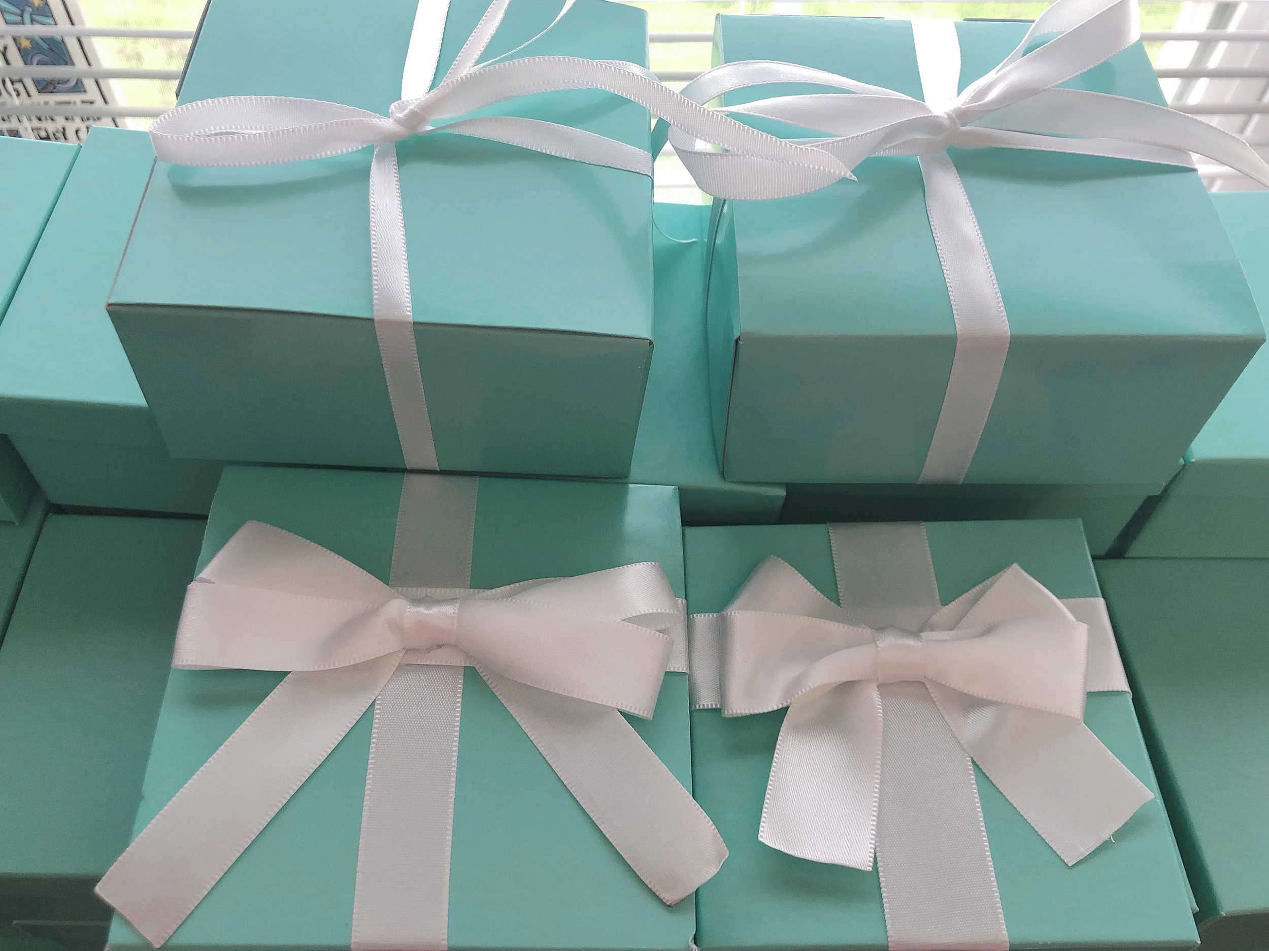 Baby shower turquoise favor box