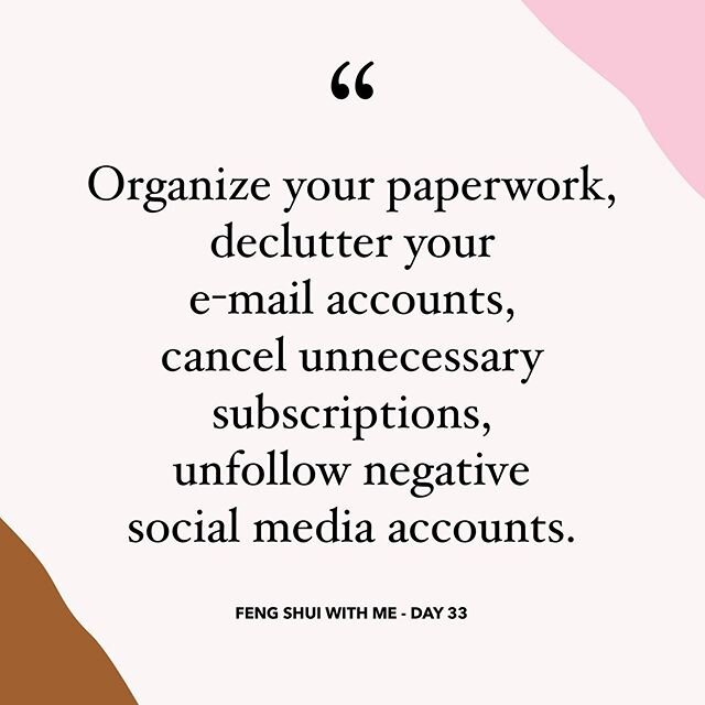 Since we just finished sprucing up the Mentors and travel Gua (see tip 30) and as we prepare to enhance our Career Gua tomorrow, now is the perfect time to do a digital declutter and organize our administrative paperwork.
.
.
☯️
Just like declutterin