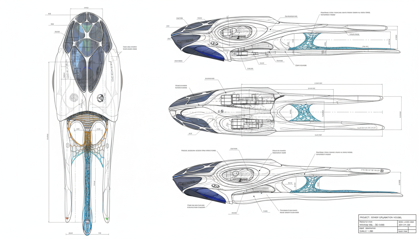 Firefly_Gemini Flash_create mechanics drawings for this space ship on white background 787813.png