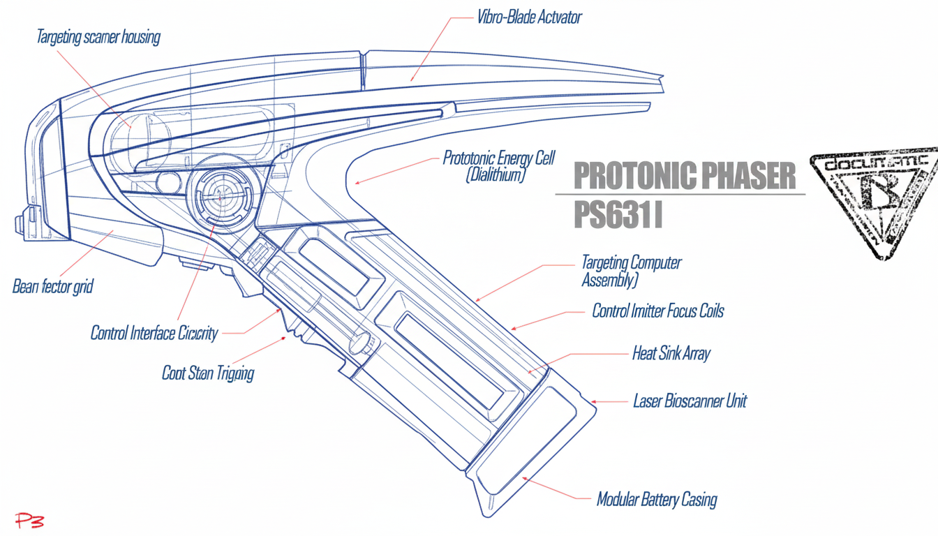 Firefly_Gemini Flash_create mechanical drawings of this gun on white background 357836.png