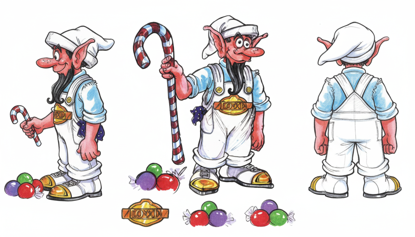 Firefly_Gemini Flash_candy maker elf, multiple views on white background 129133.png