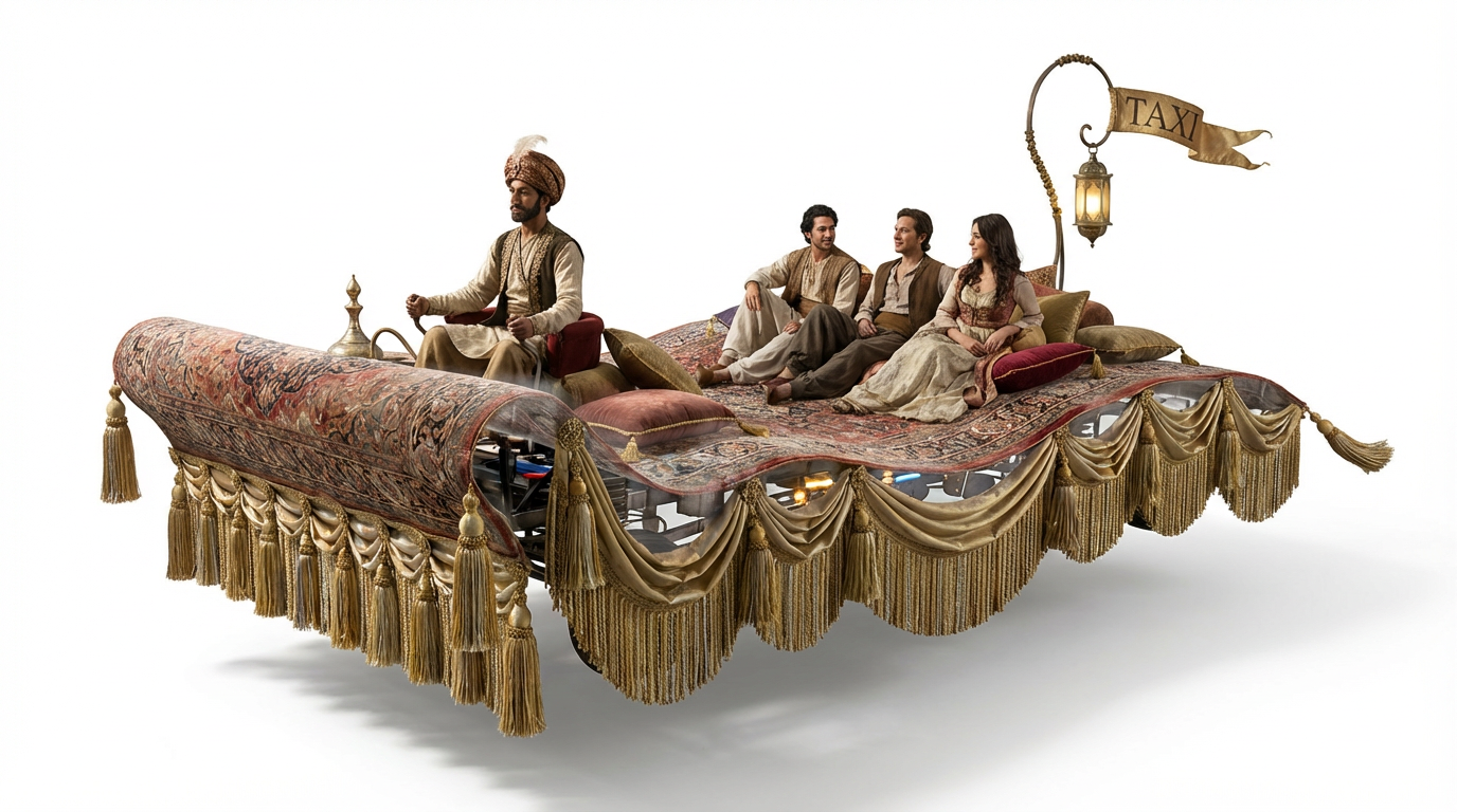 Firefly_Gemini Flash_Flying carpet ride. Make photo realistic image on white background. Make carpet trans 536463.png