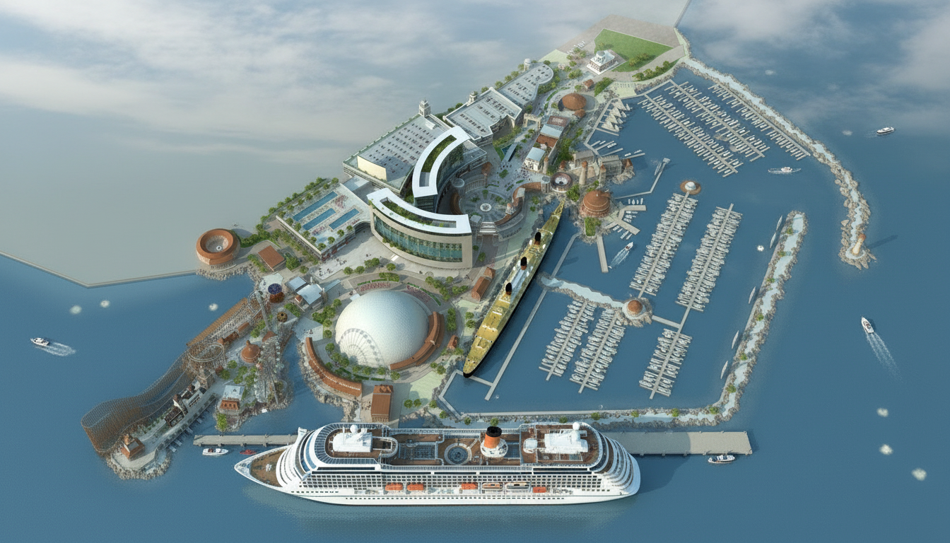 Firefly_Gemini Flash_Long beach mixed use project by queen mary ship. Make image photo real. Add people, C 418448.png