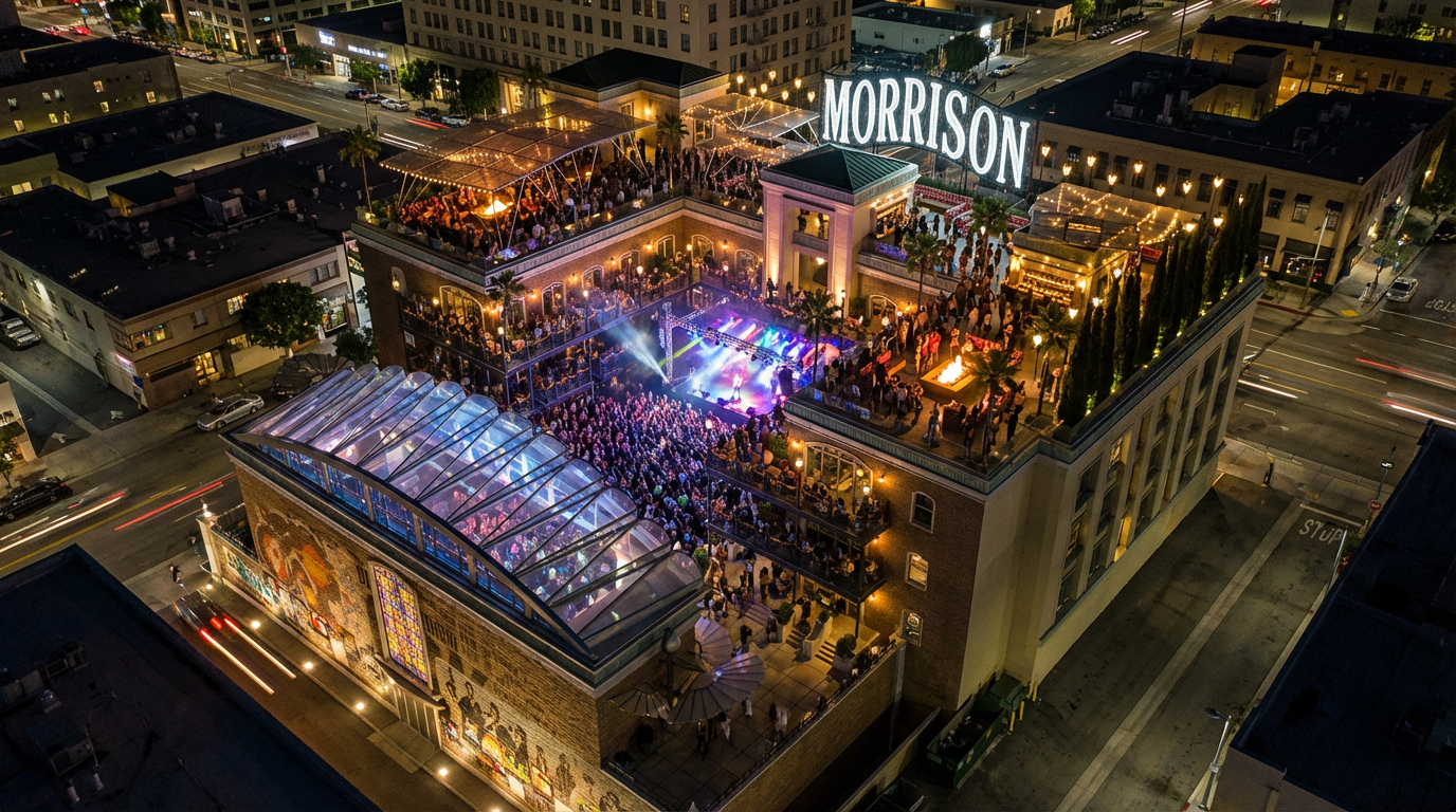 Firefly_Gemini Flash_Create a dramatic birds eye  rendering of this party hotel with open air amphitheater 76824.png