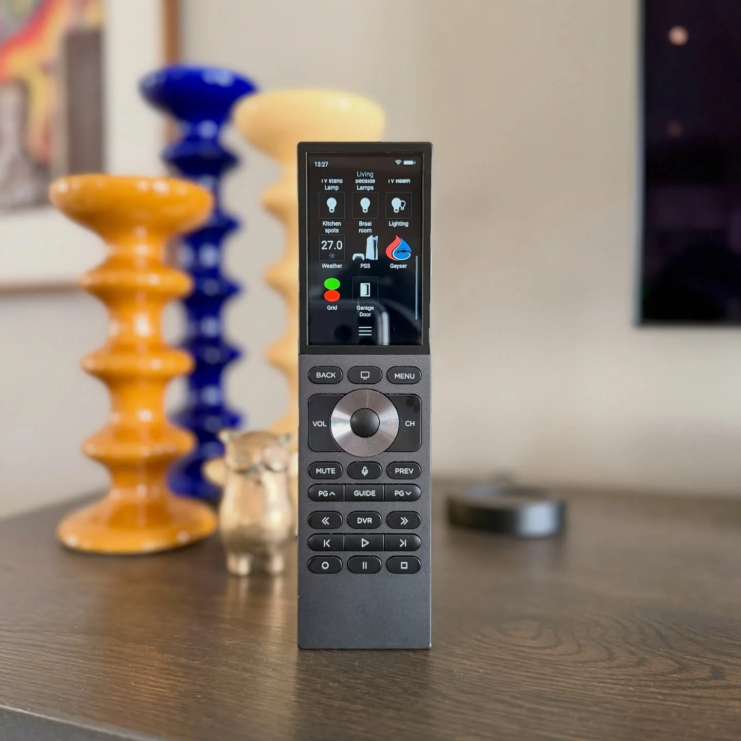 Control your whole home from this remote. Garages, lighting, TV relax scene, front gate and even your espresso machine. Your home, your way.