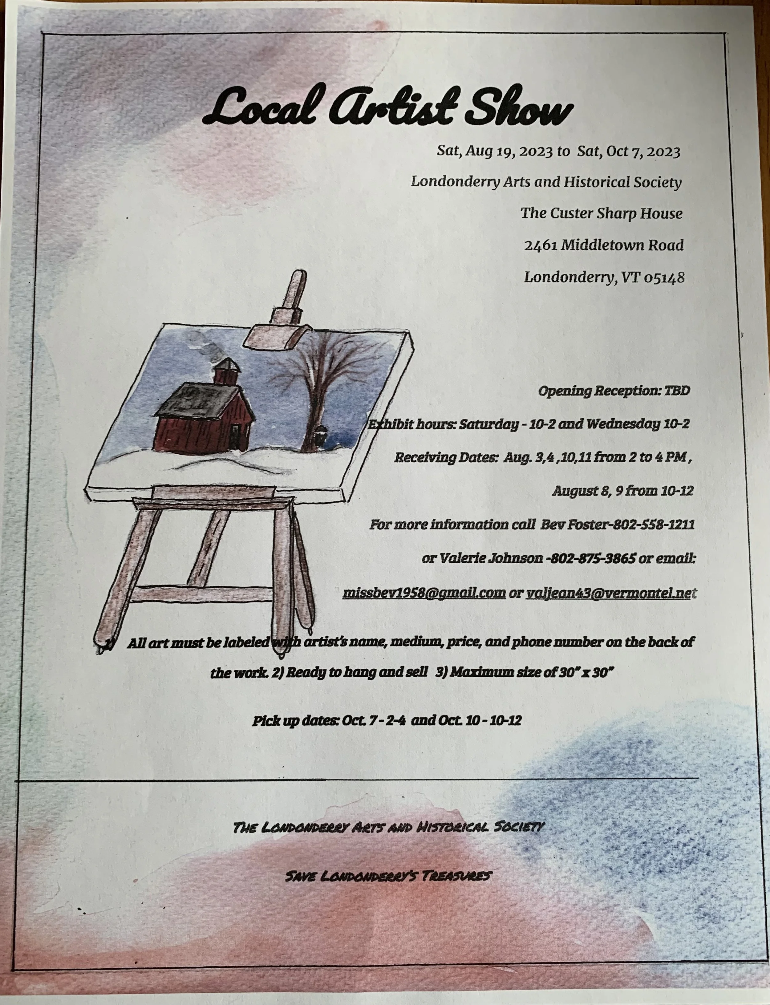 Calendar — Londonderry Arts and Historical Society