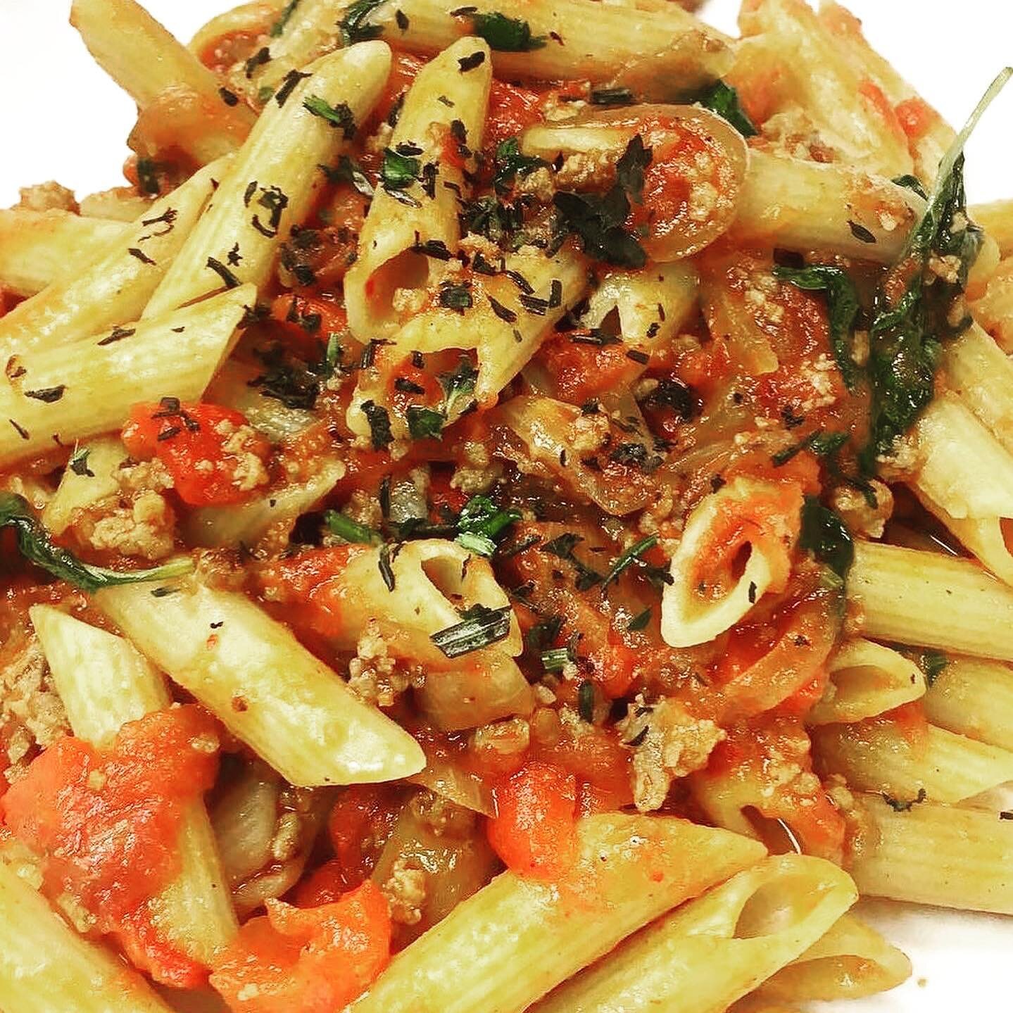 Our customers will tell you the Chicken Parmesan is their favorite pasta, but if you like a little spice in your life our Sausage Diavolo is simply delicious! 

~ Penne pasta tossed in spicy marinara sauce with italian sausage, roasted red peppers, c