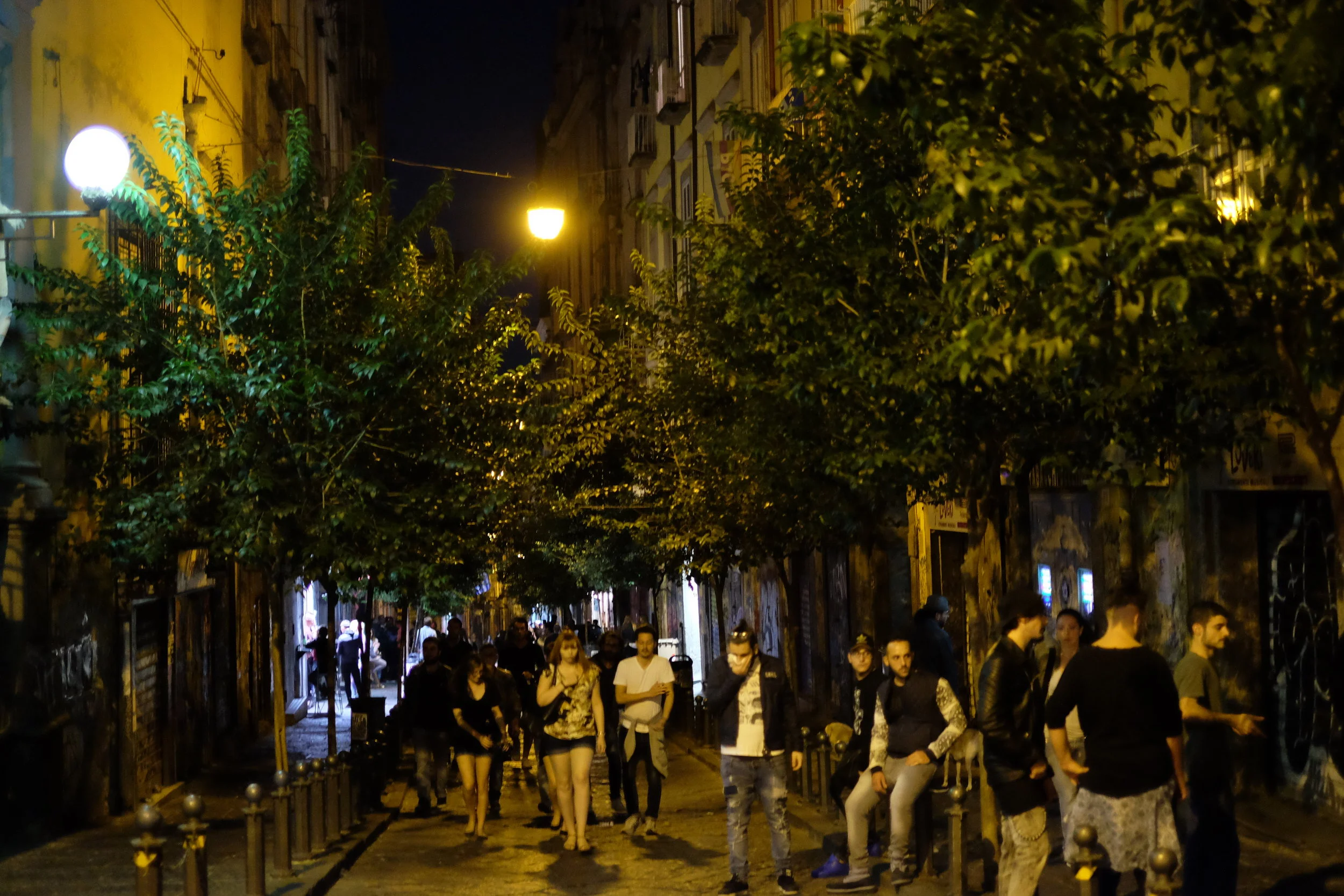 San Sebastiano street at night.