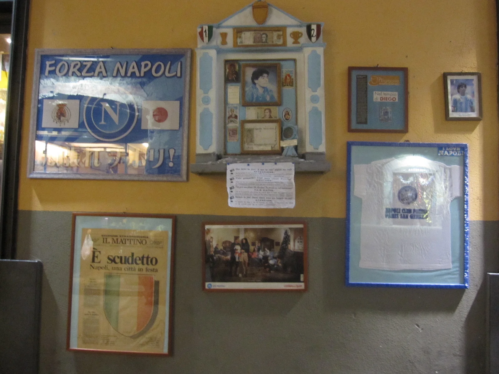 The aedicule dedicated to the football player Maradona, in the centro storico.