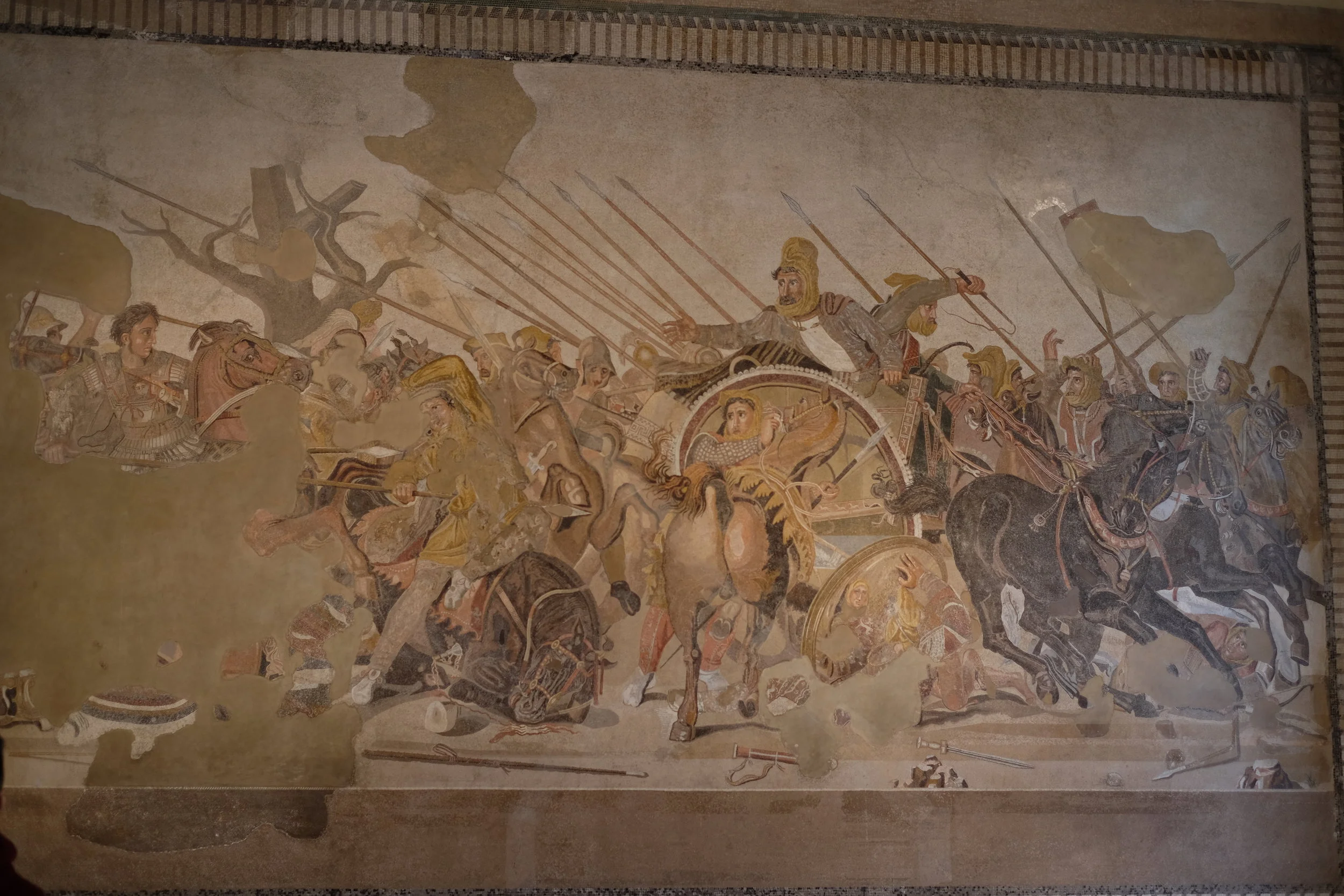 The mosaic pavement of Alexander, from the House of the Faun in Pompeii.