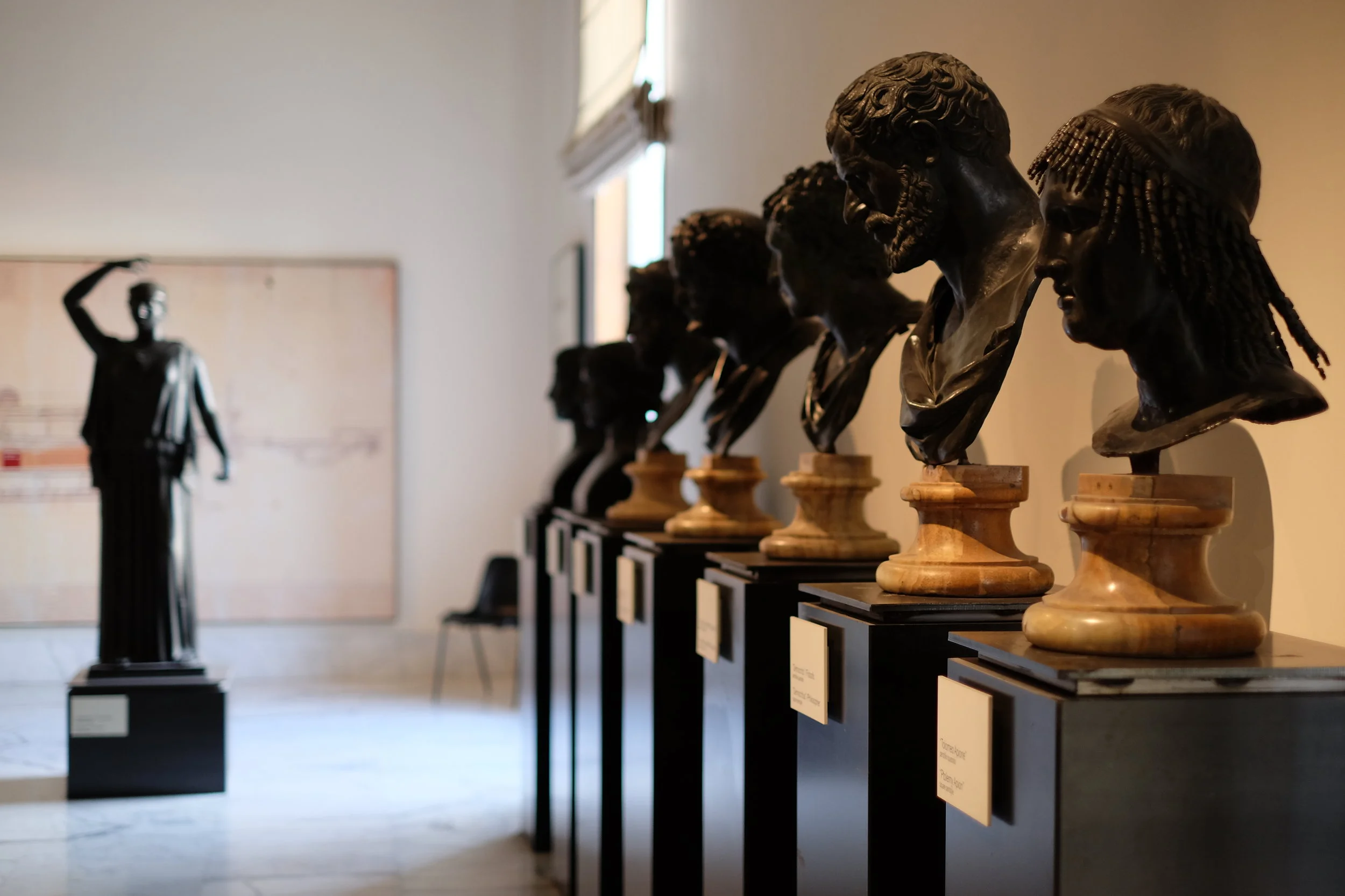 Statues and busts from the Papyrus Villa in Herculaneum.
