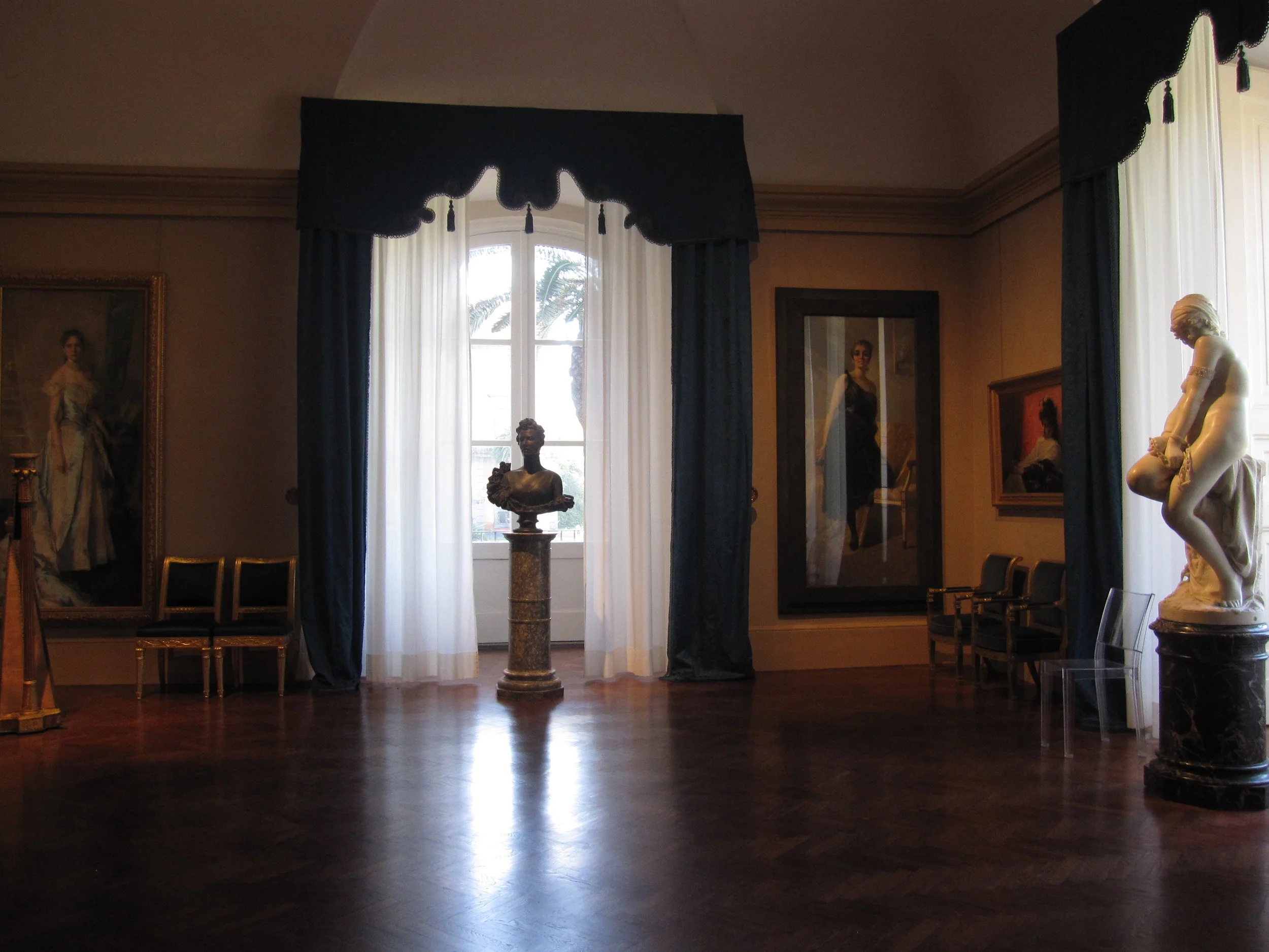 The Picture Gallery with paintings and statues of the eighteenth century in Napoli.