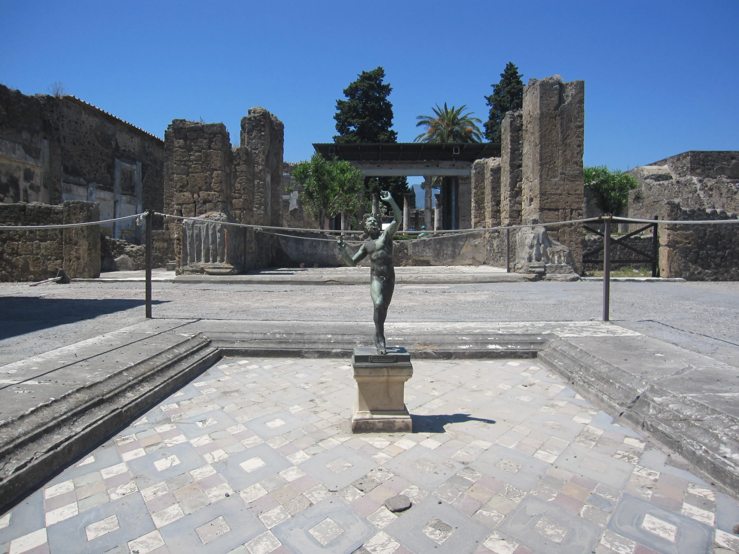 The House of the Faun, with a reproduction of the statue of the Faun, the real one is at the National Archeological Museum in Napoli.