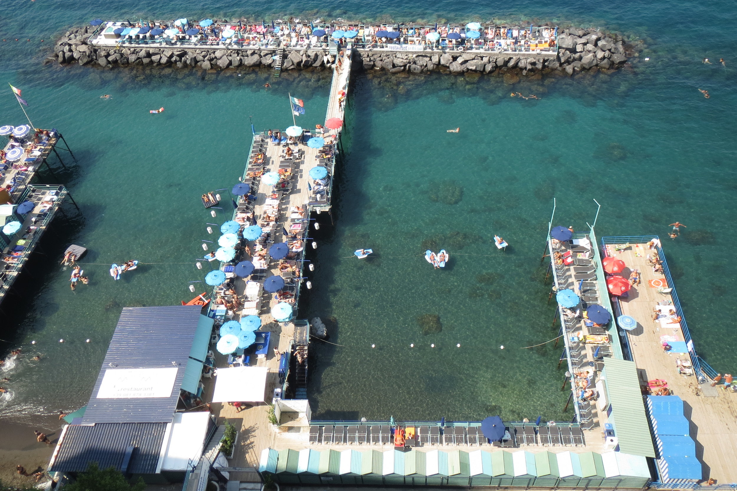 Sorrento's beaches in Marina Piccola. 