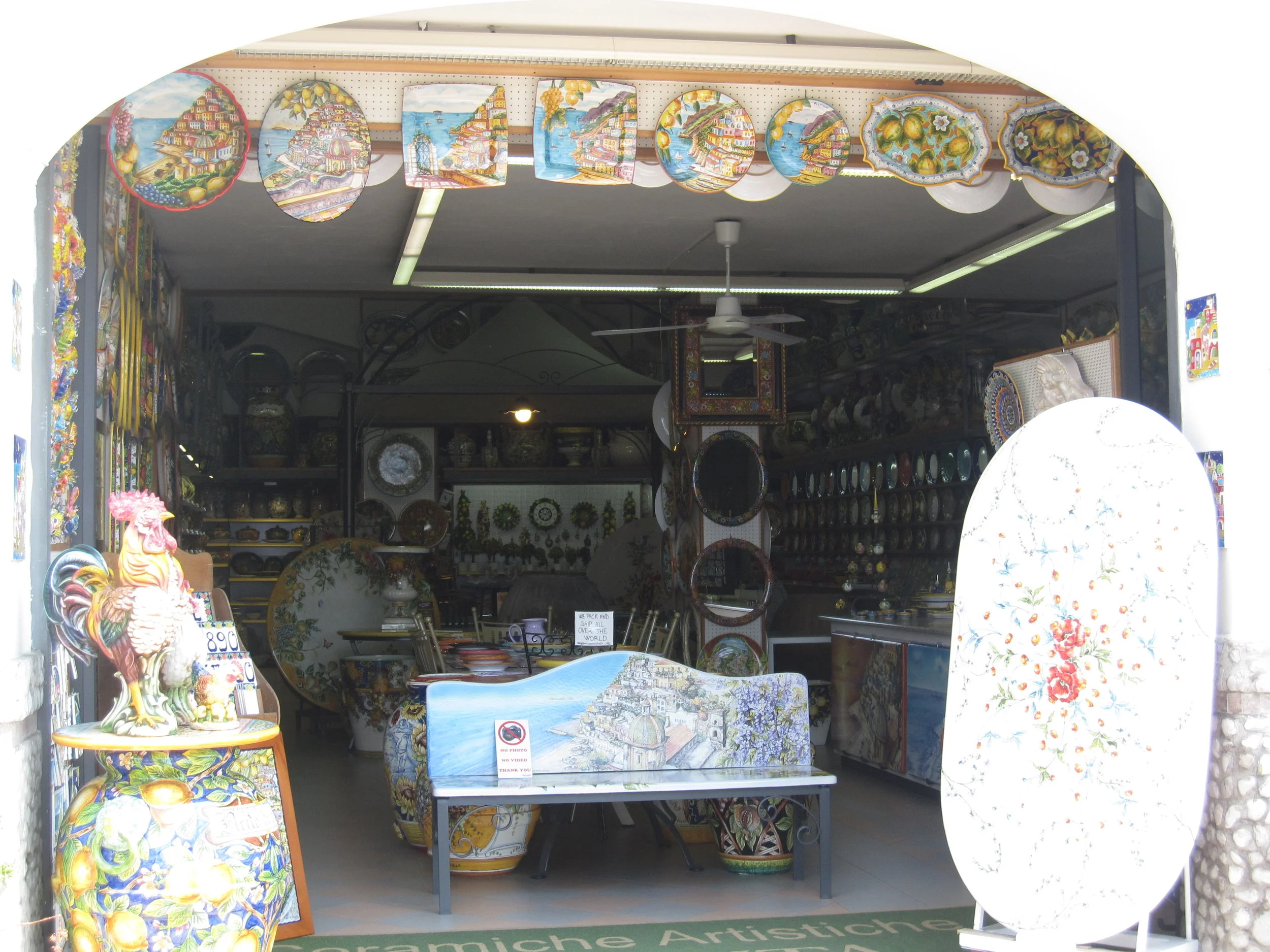 The shops with artisanal products. 