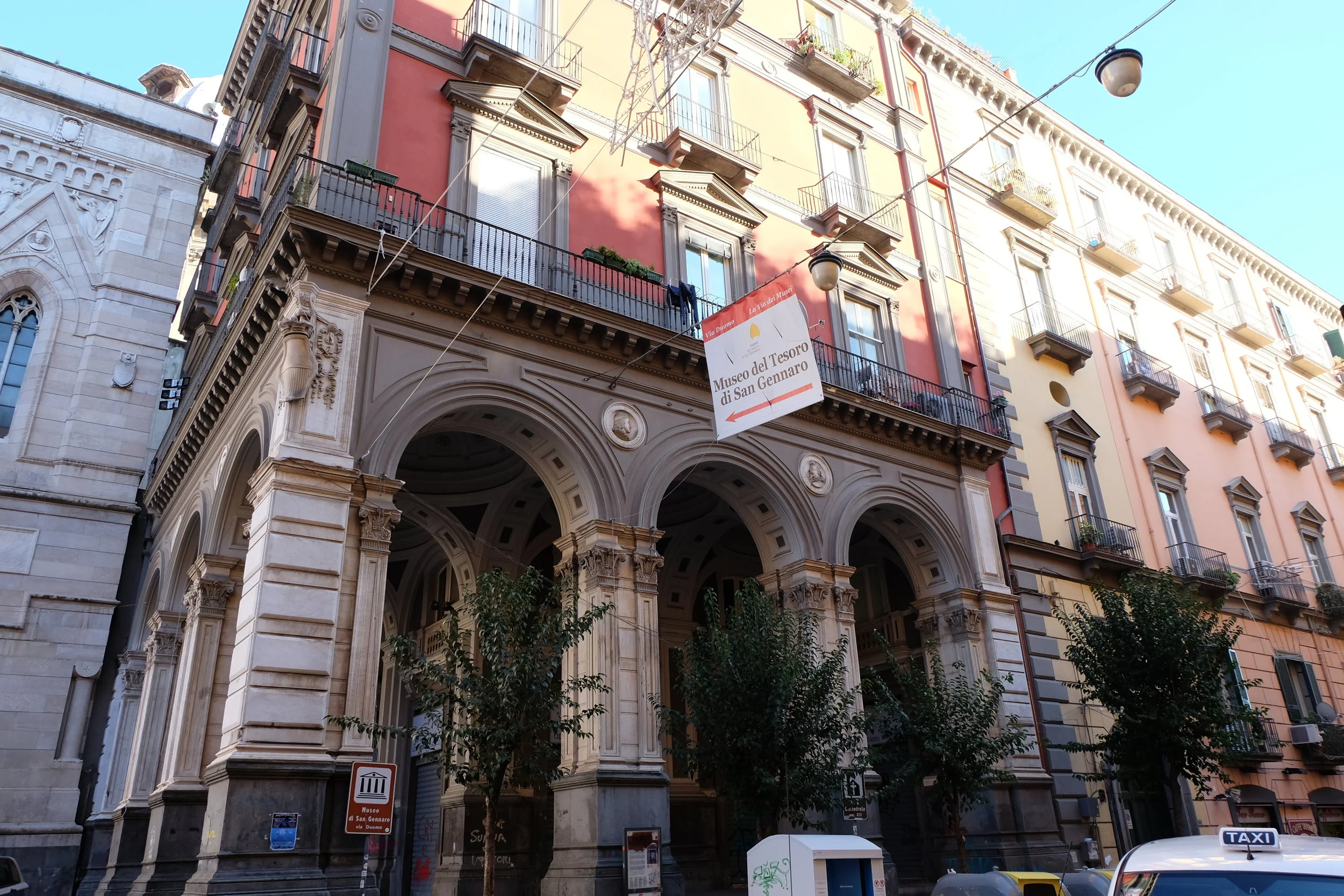 The entrance to the Museum is on the right side of the Cathedral.
