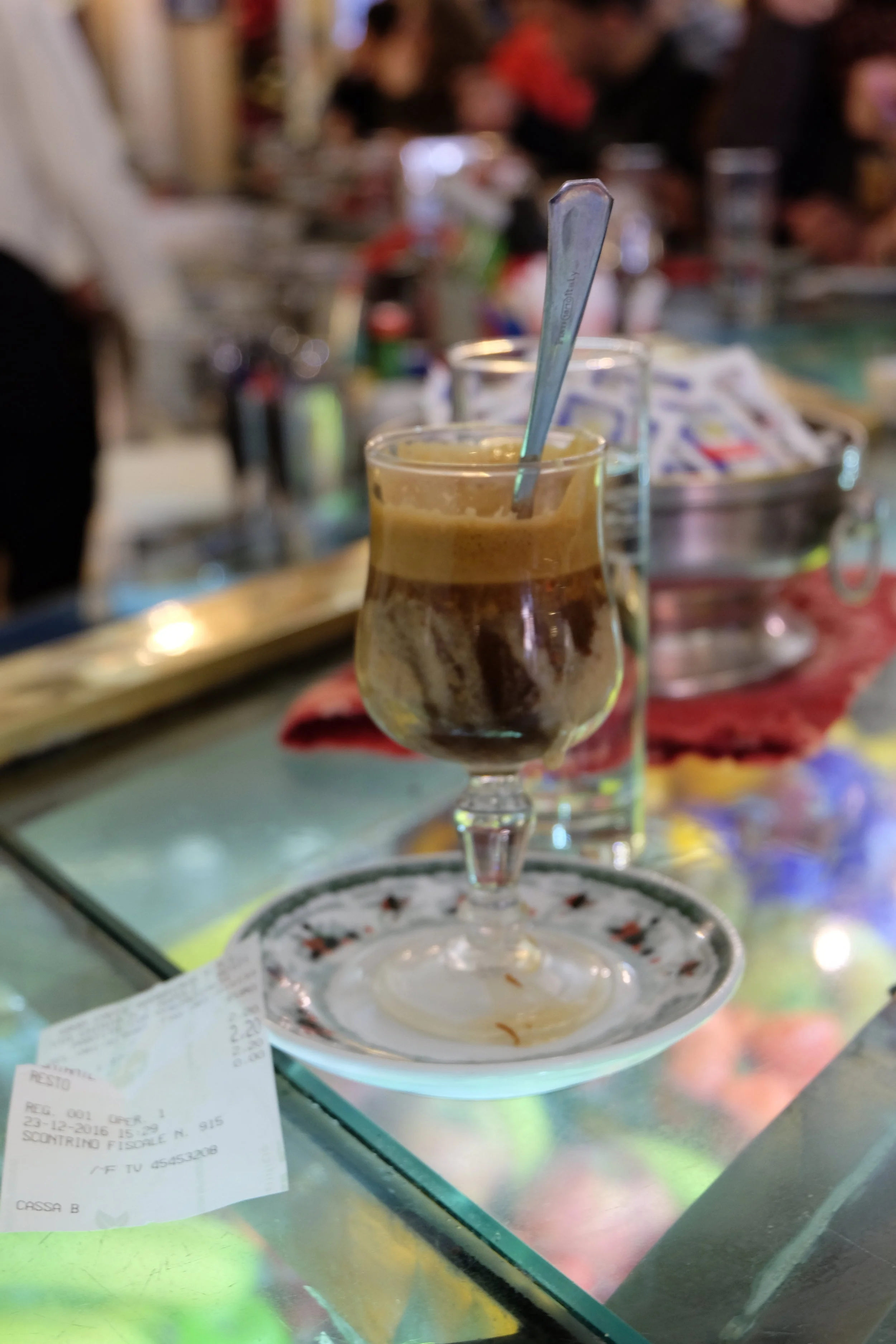 My favourite: caffè nocciolato (with hazelnut flavour).