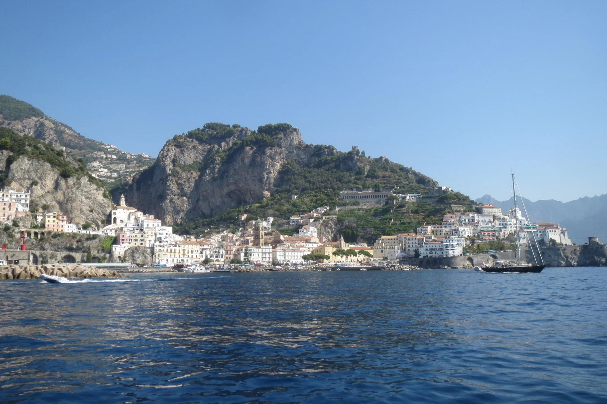 The town of Amalfi from the sea.