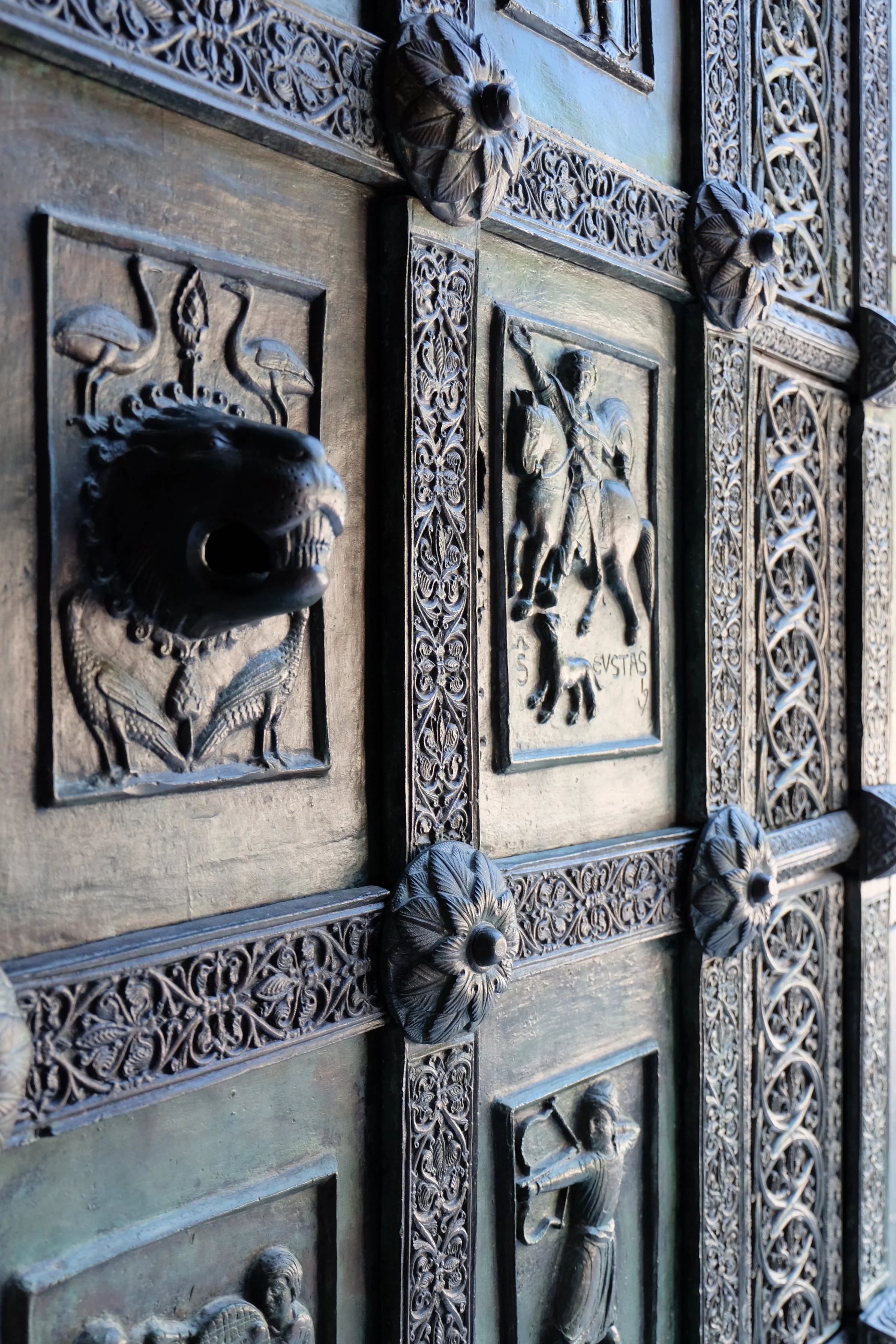 Details of the bronze door dated 1179.