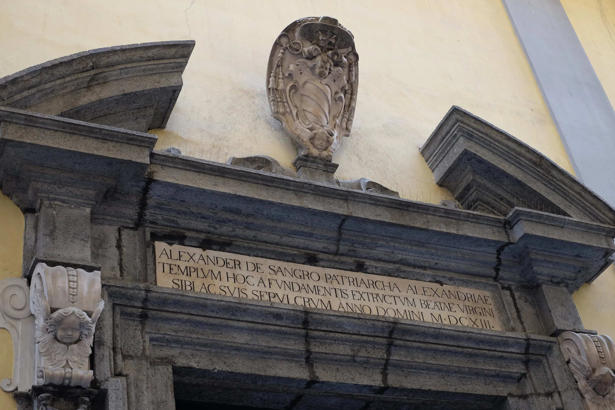 Details of the entrance to the chapel.