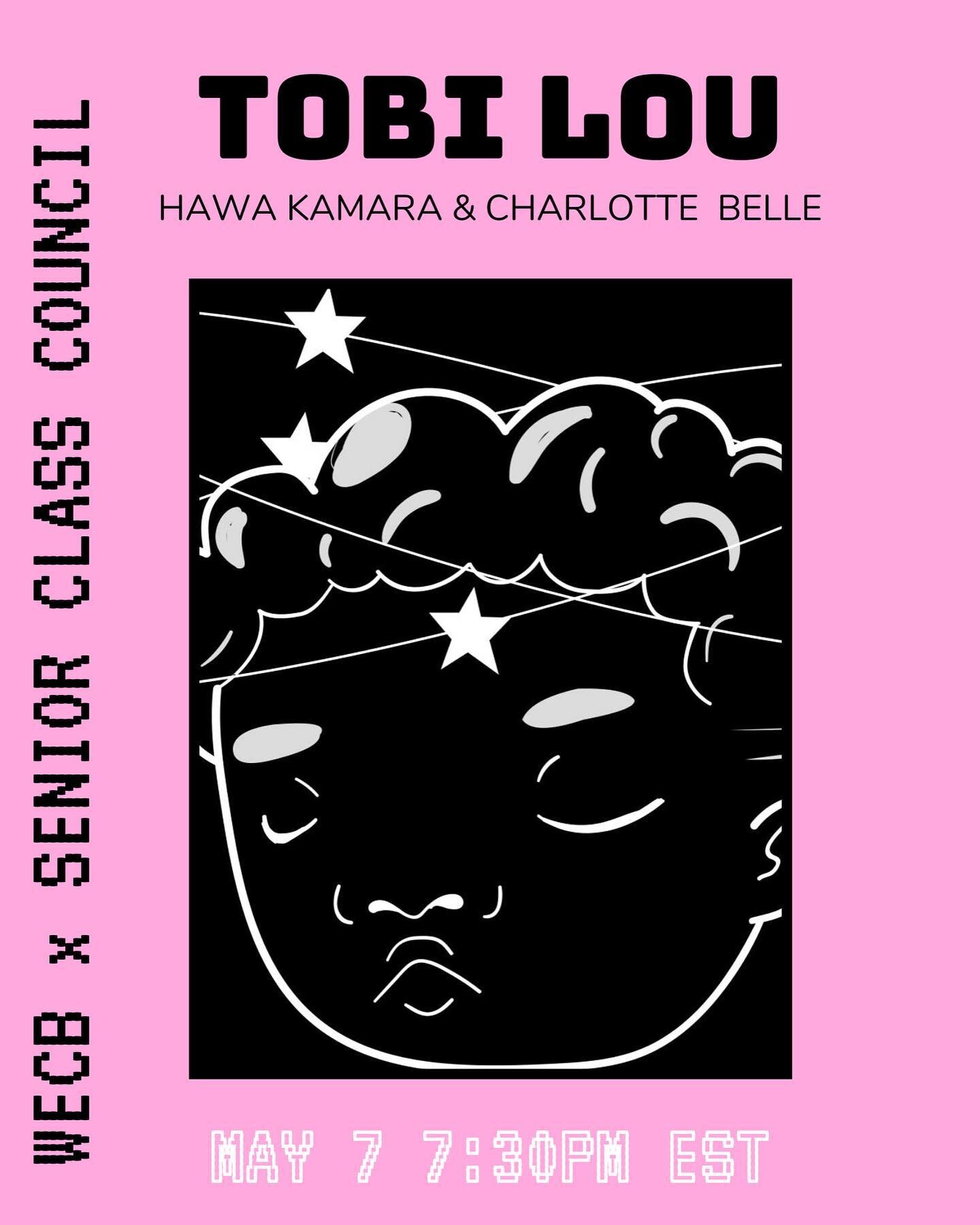 We 💘 our seniors so much that we are hosting @tobilou + @_hawakamara &amp; @charlqtte this Friday! Event also includes a Q+A w. Tobi 🙌 Get your tickets today 👀 Find them on our link.tree