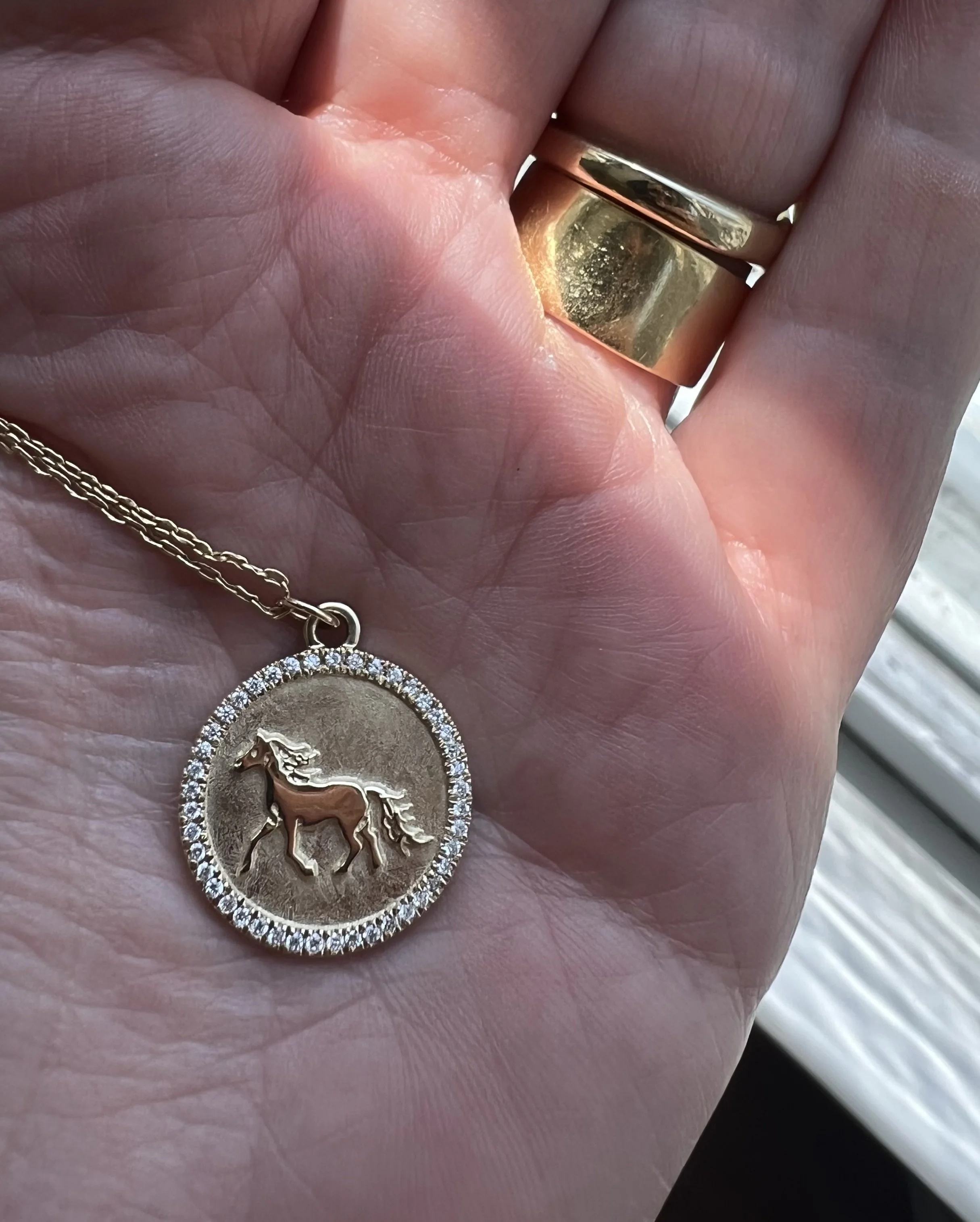 Small 14kt Gold Chinese Zodiac Animal Medallion