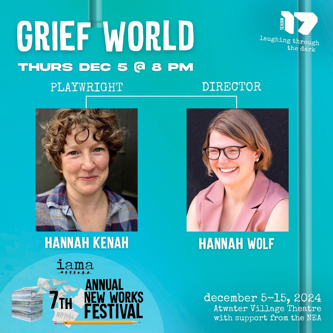 ✨✍️ Up first in IAMA&rsquo;s 7th Annual NEW WORKS FESTIVAL: GRIEF WORLD 

Written by Hannah Kenah
Directed by Hannah Wolf
8pm, Thursday, December 5

In this furious satire for these regressive times, a group of men rages at Mother, two teens attempt 