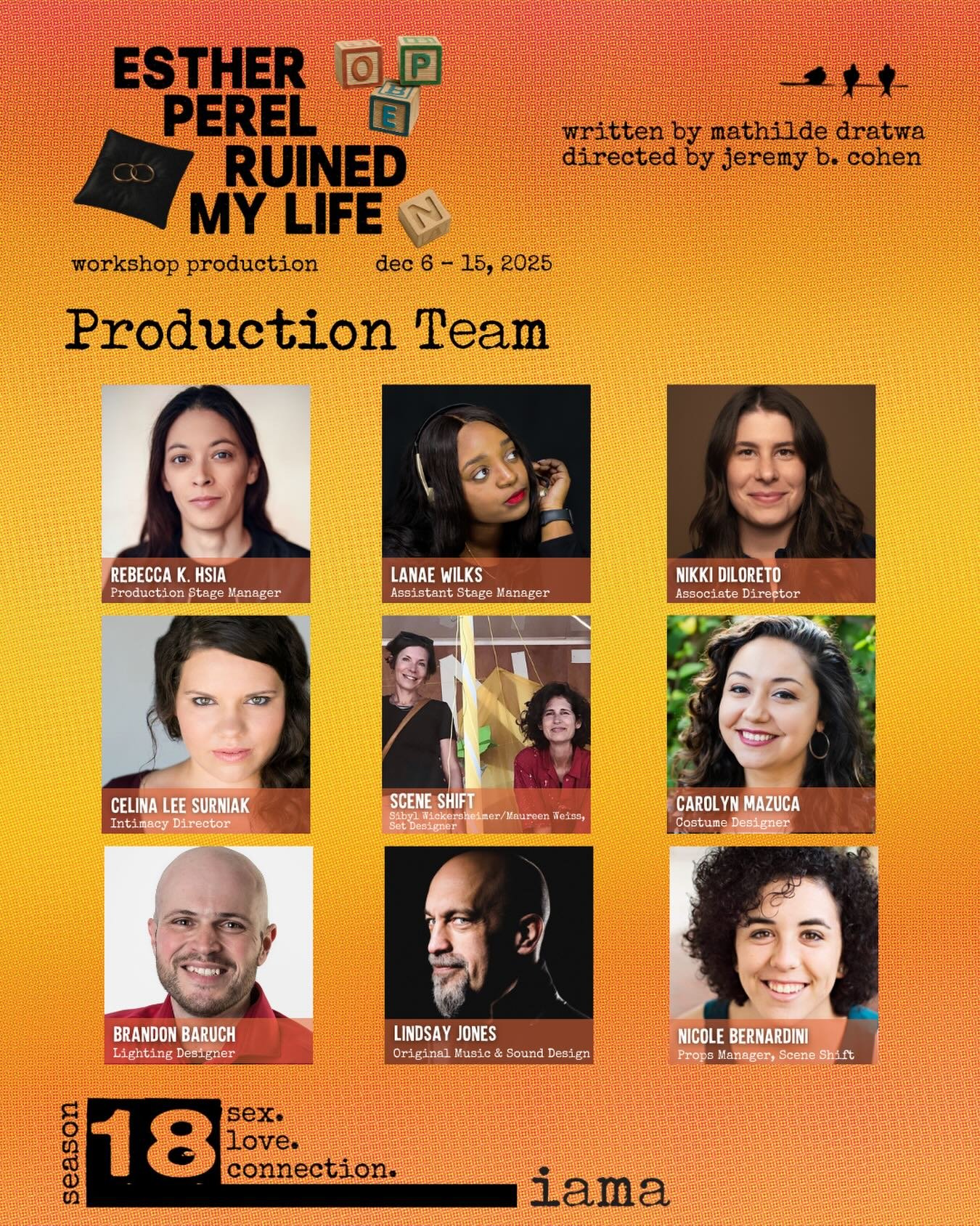 🫶 Check out the incredible team bringing the workshop production of ESTER PEREL RUINED MY LIFE from the page to the stage at Atwater Village Theatre! 

Only NINE Performances, December 6-15, 2025🎟️ @&nbsp;#LinkInBio