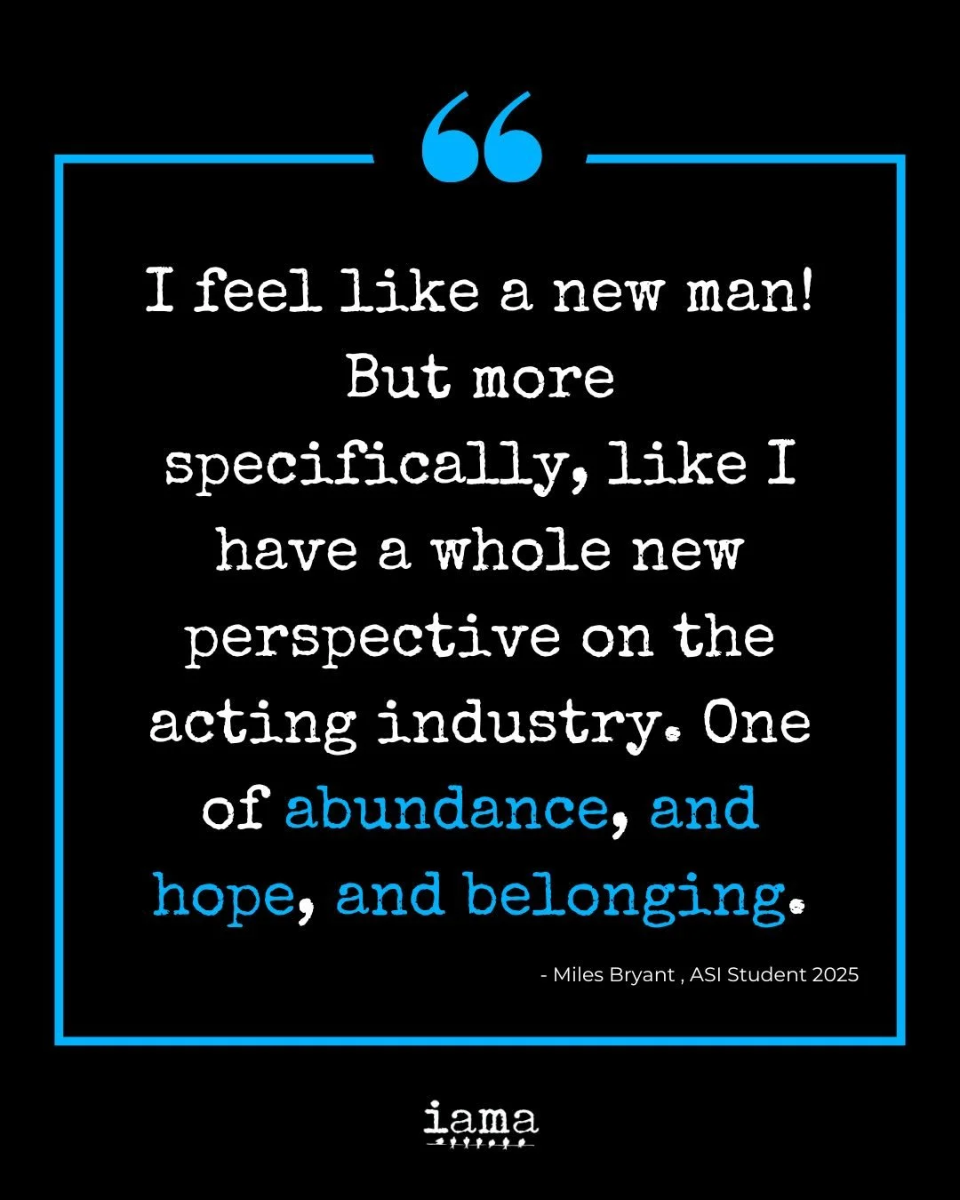 🎭⬆️ This could be you! Swipe to read more about the transformative IAMA Actors Summer Intensive. ➡️

The IAMA ACTORS SUMMER INTENSIVE is a two-week program for emerging, early-mid career actors that focuses on building the artistic muscles, creative