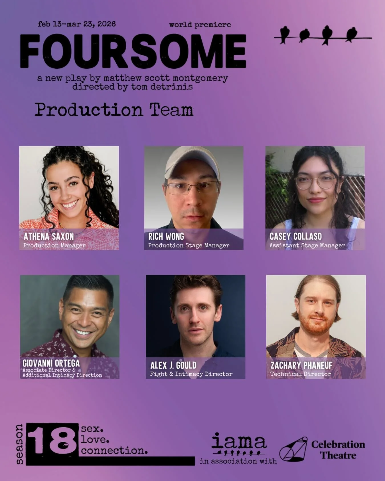 🫶 Meet the production team responsible for getting FOURSOME to the stage!

Don&rsquo;t miss this riotously funny and fearlessly sexy new play! Get your tickets before they sell out at #LinkInBio