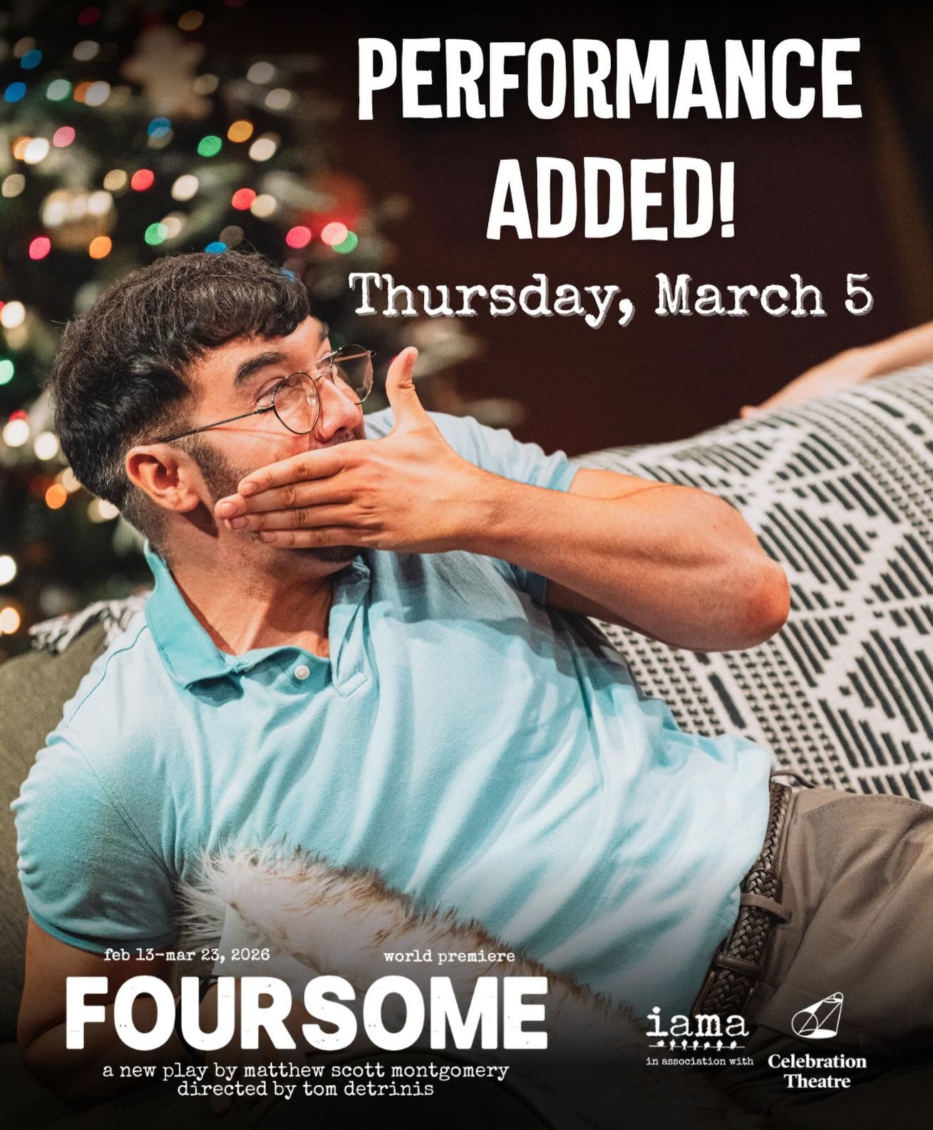 🫶 We&rsquo;re gagged! FOURSOME is selling out so fast, we&rsquo;ve added an additional performance on Thursday, March 5. That night, Andre Heimos will be stepping into the role of Kobe. Get your tickets before they are gone at #LinkInBio