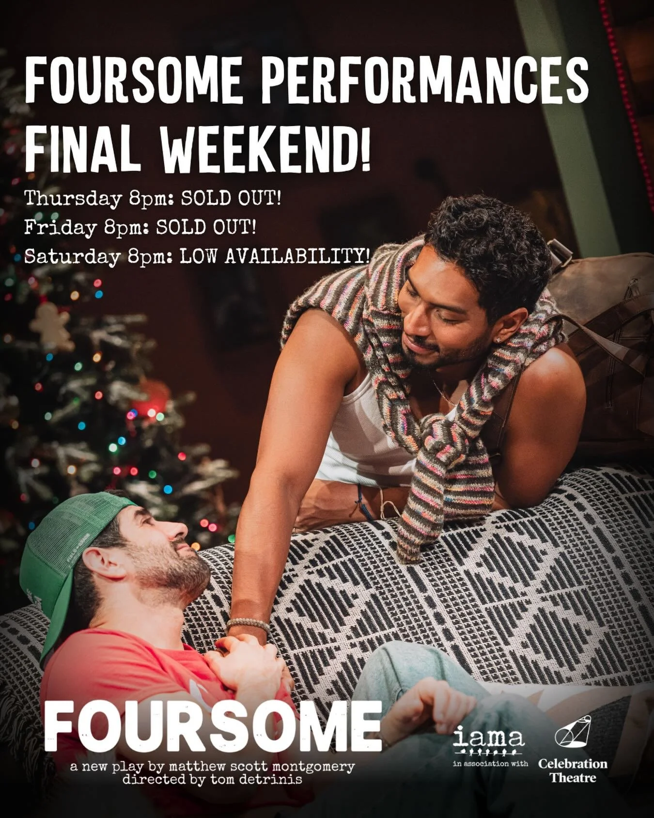 🫶 The FINAL weekend of FOURSOME is here! Performances Thursday and Friday are sold out, limited availability for Saturday. Get your Saturday tickets @ #LinkInBio or join the in person waitlist 30 minutes before the performance.