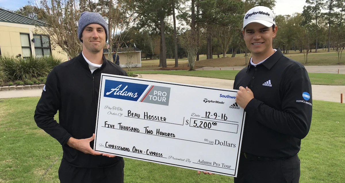 Beau Hossler records his first professional victory, on Adams Pro Tour . Click Here to read the article.