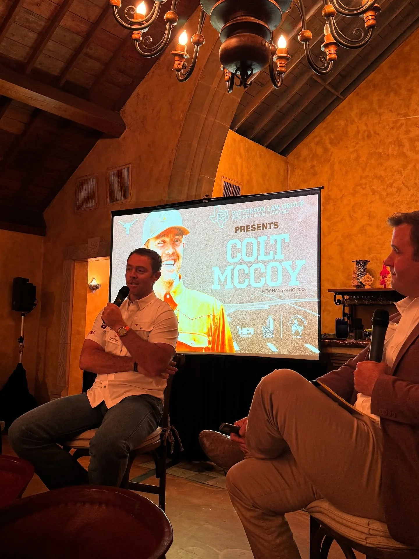 Great time in Fort Worth with over 100 Texas Cowboys alum getting to hear from our very own Colt McCoy New Man 2008. Thank you Travis Patterson New Man 2007, @pattersonlawgroup, Kent Lance New Man 1981 and  @hpi_tx for sponsoring. #givethebest